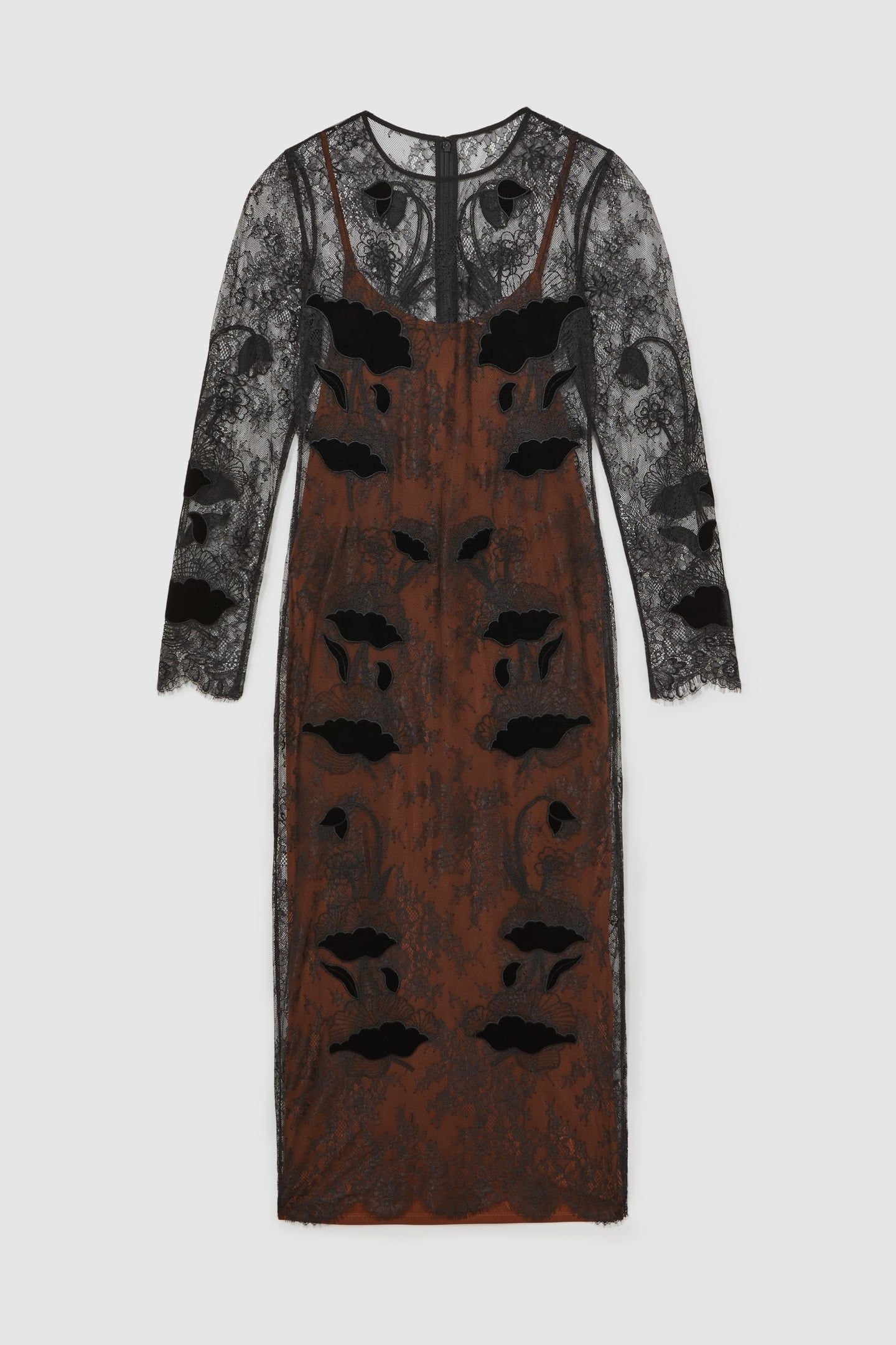 LACE DETAIL MIDI DRESS BLACK 3