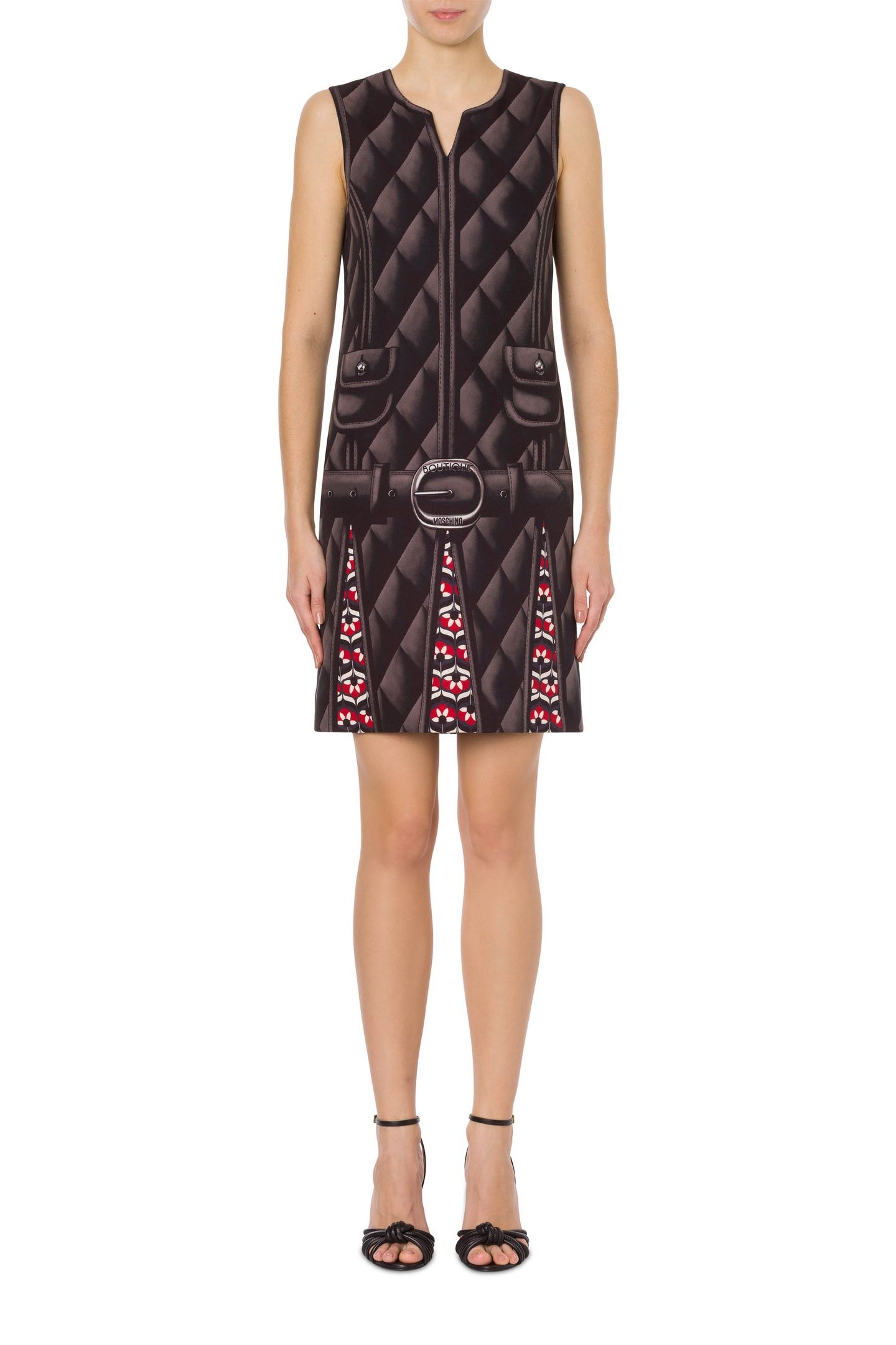 TROMPE L'OEIL PRINT DRESS BLACK 1