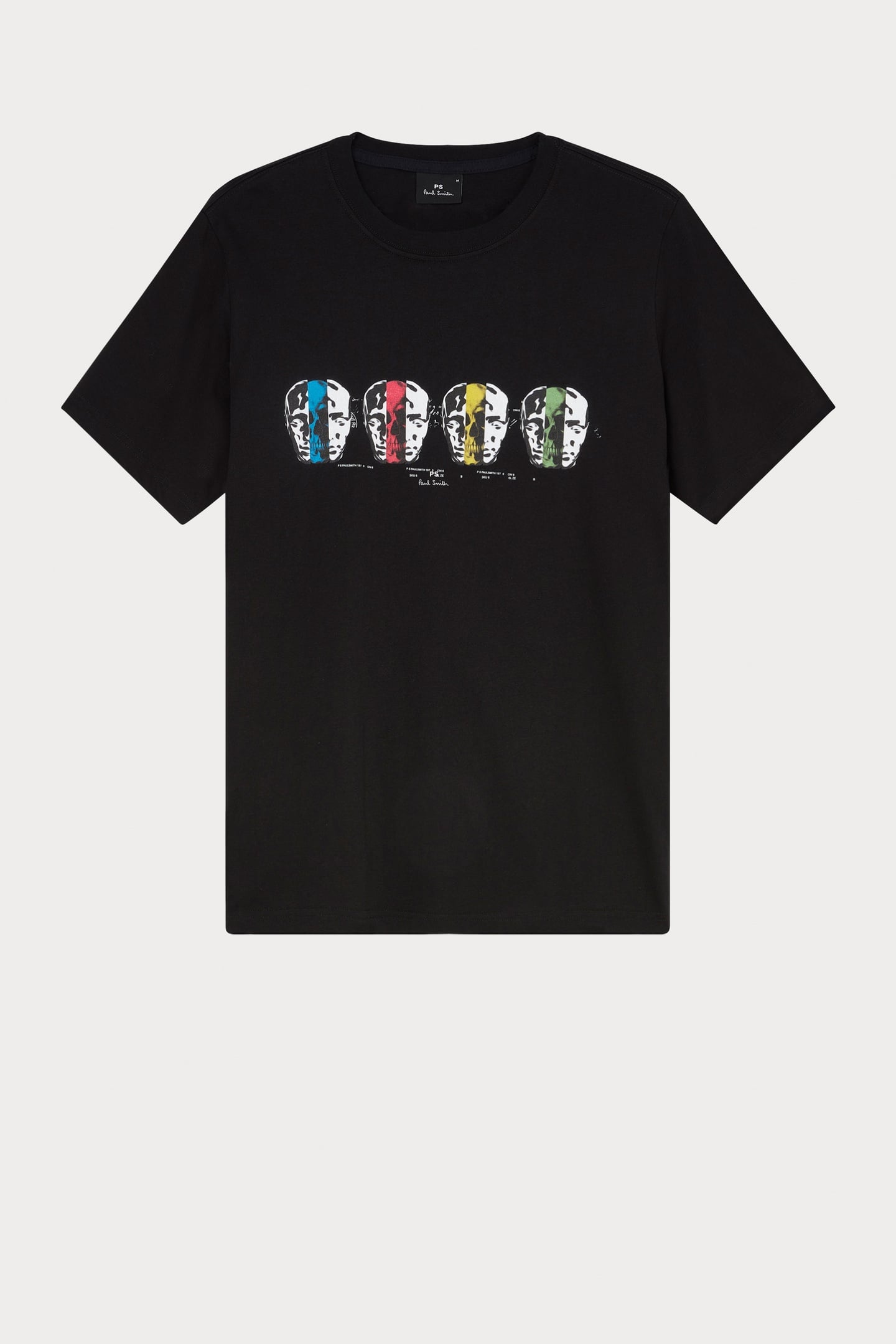 MENS REG FIT T SHIRT FACES MULTI BLACK 4