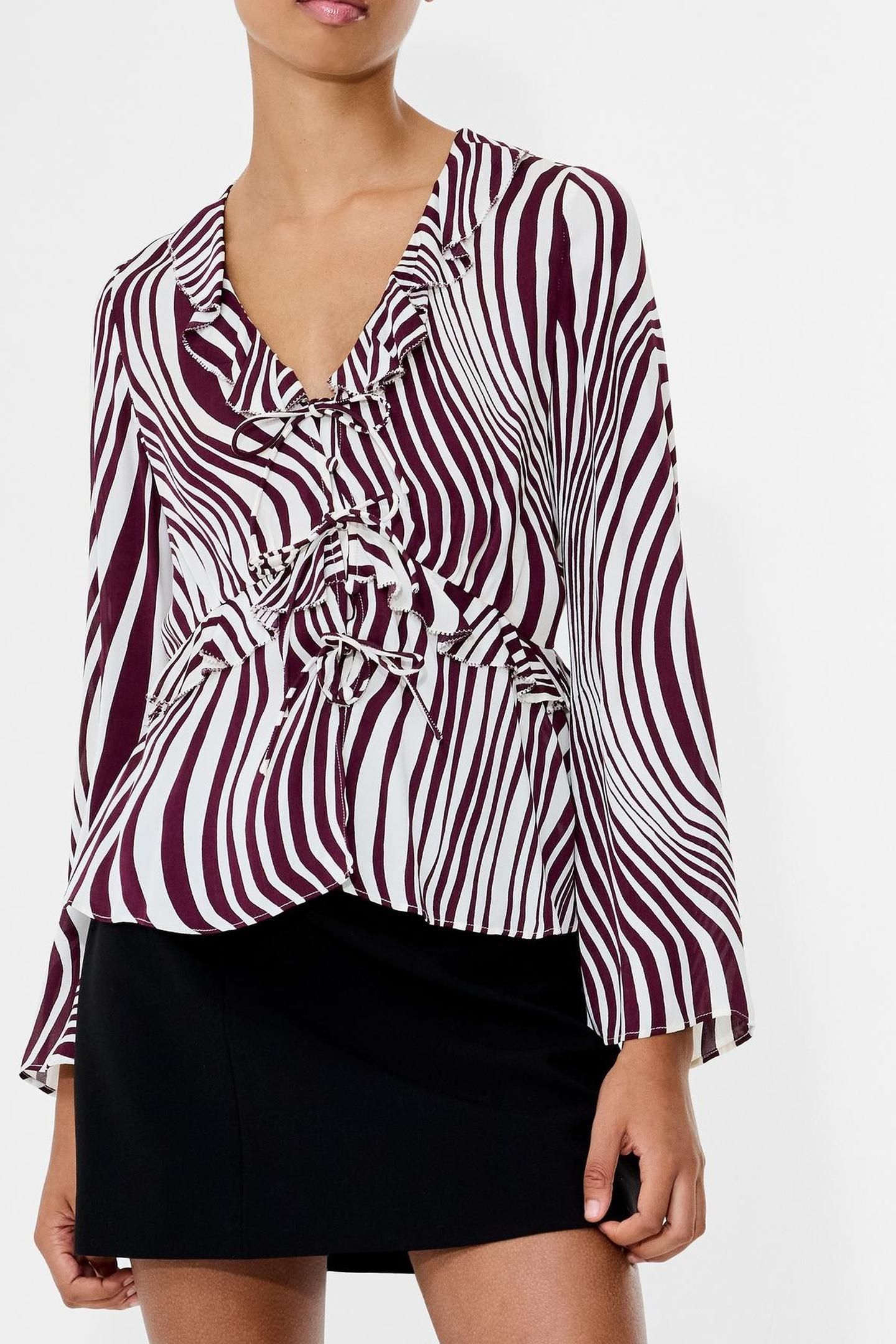ZIGGY LARA VISCOSE TOP BORDEAUX RED/PORCELA BORDEAUX RED/POR 3