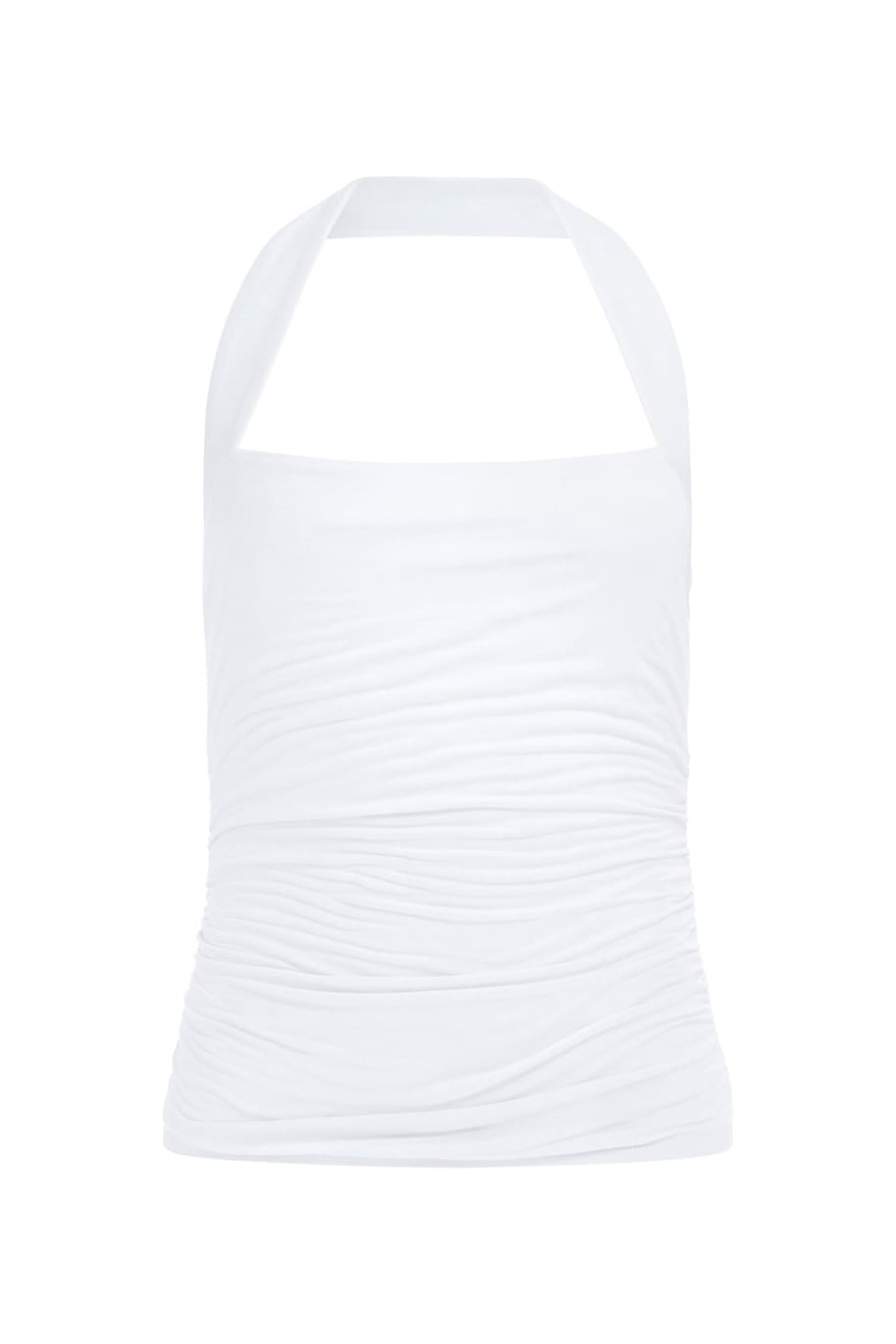 SL LOGO HALTER SHIRR PURE WHITE 5
