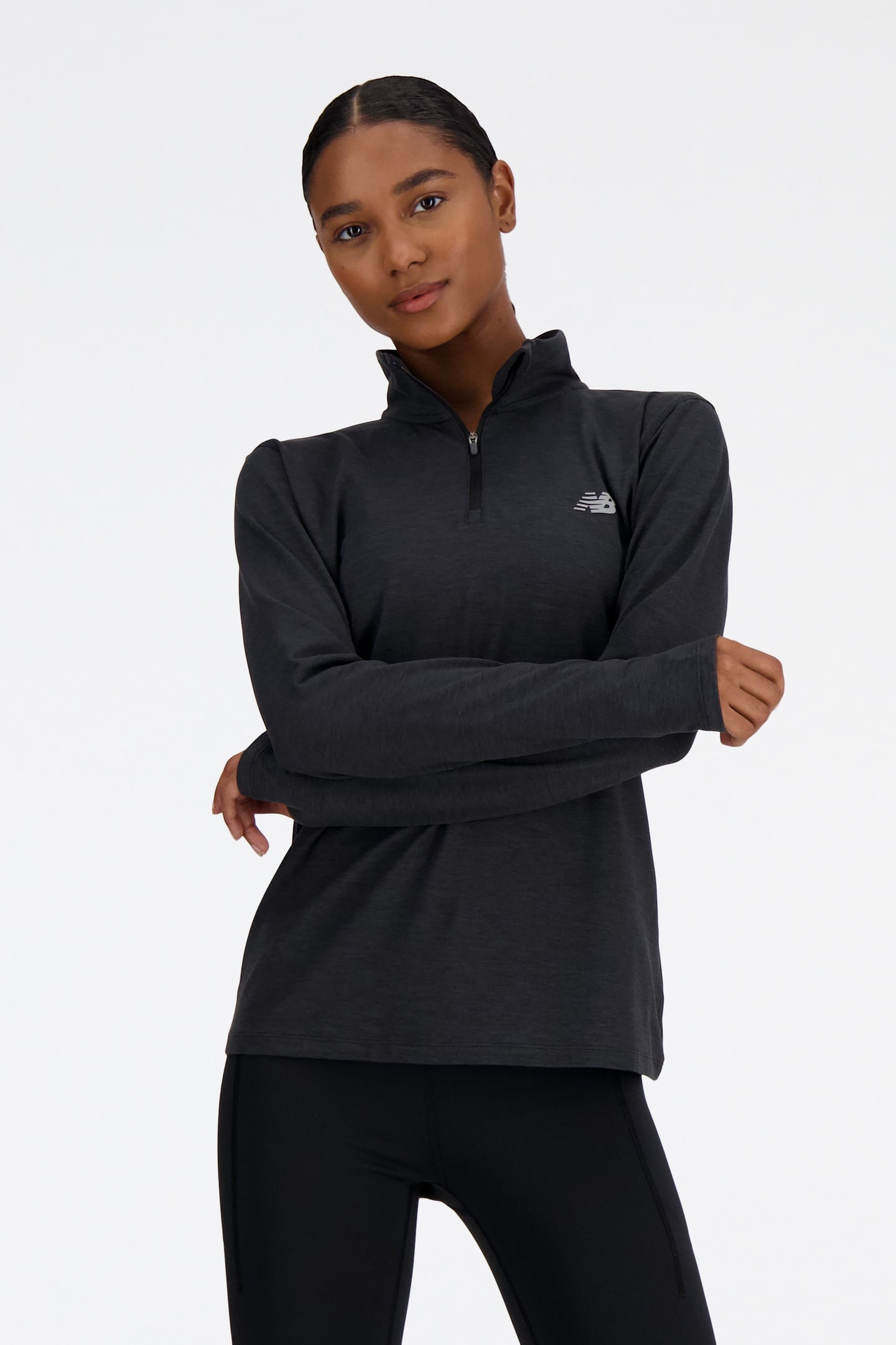 SPORT ESSENTIALS SPACE DYE 1/4 ZIP BKHEATHR 2
