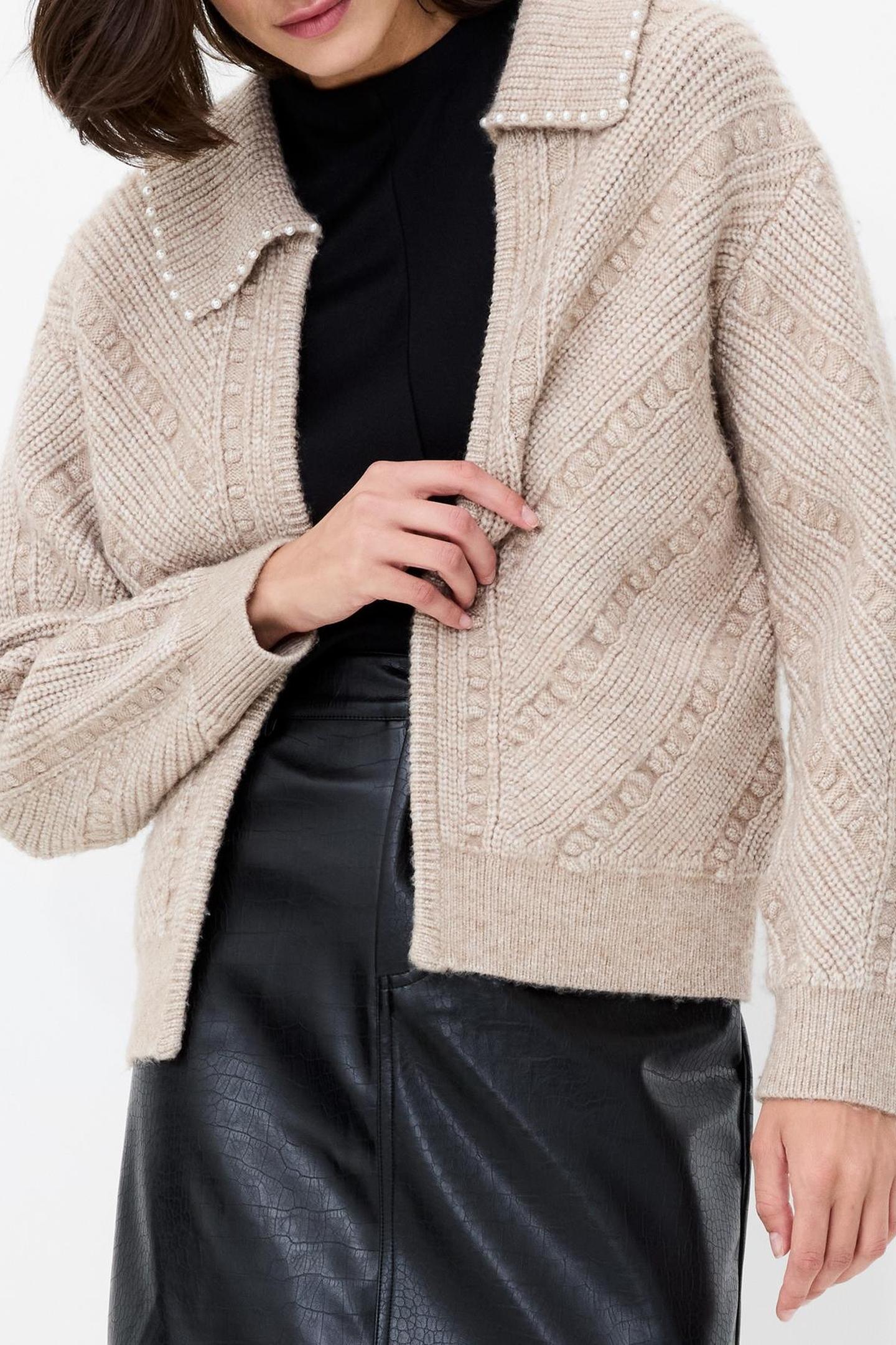 KITTY PEARL LS CARDIGAN ALMOND NEUTRAL 4