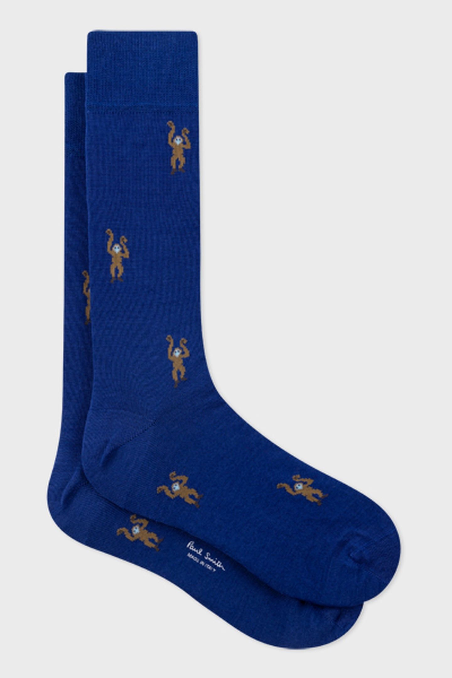 MEN SOCK MONKEY COBALT BLUE 1