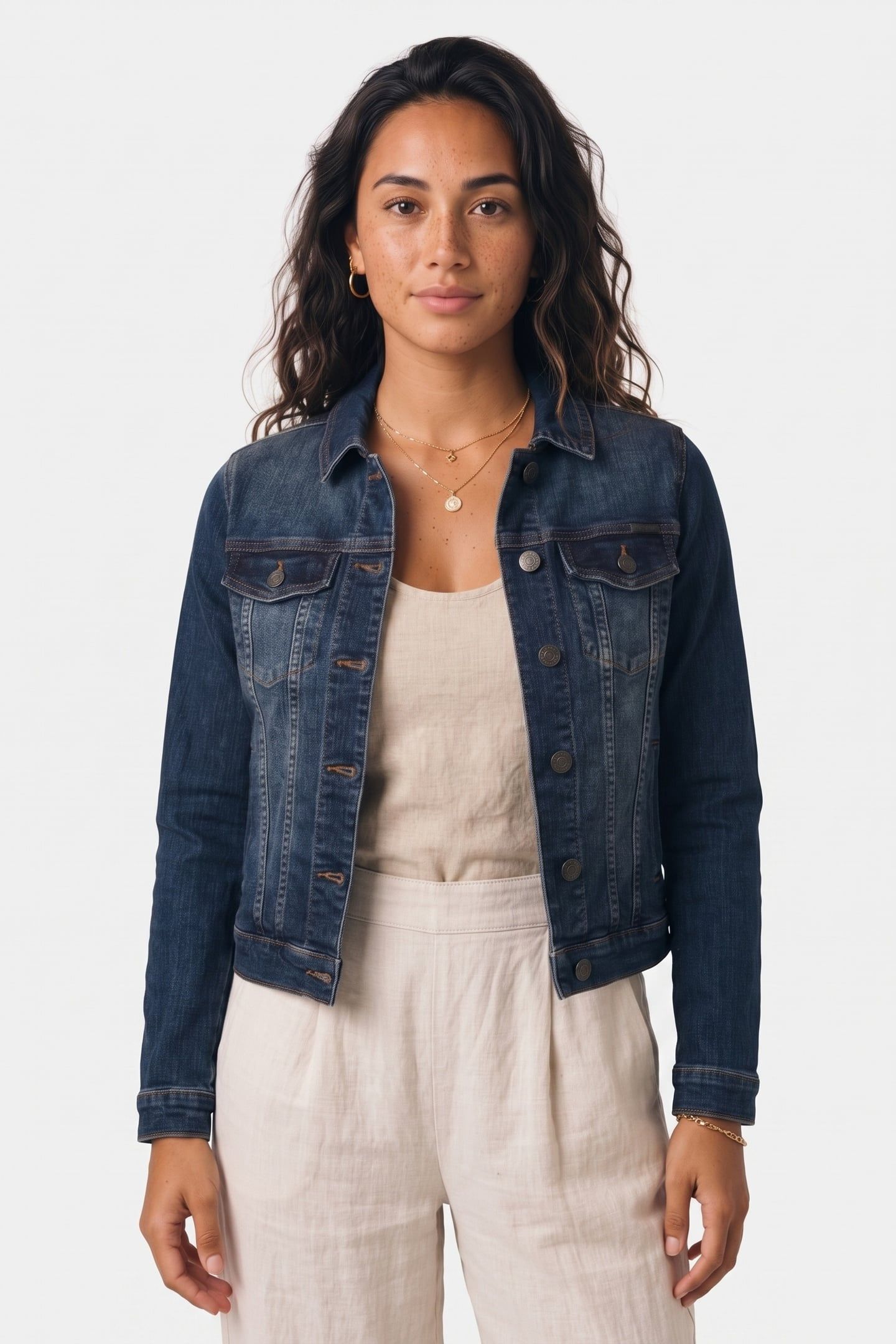 BASIC DENIM JACKET TWILL STRETCH DENIM DARK BLUE DENIM 1