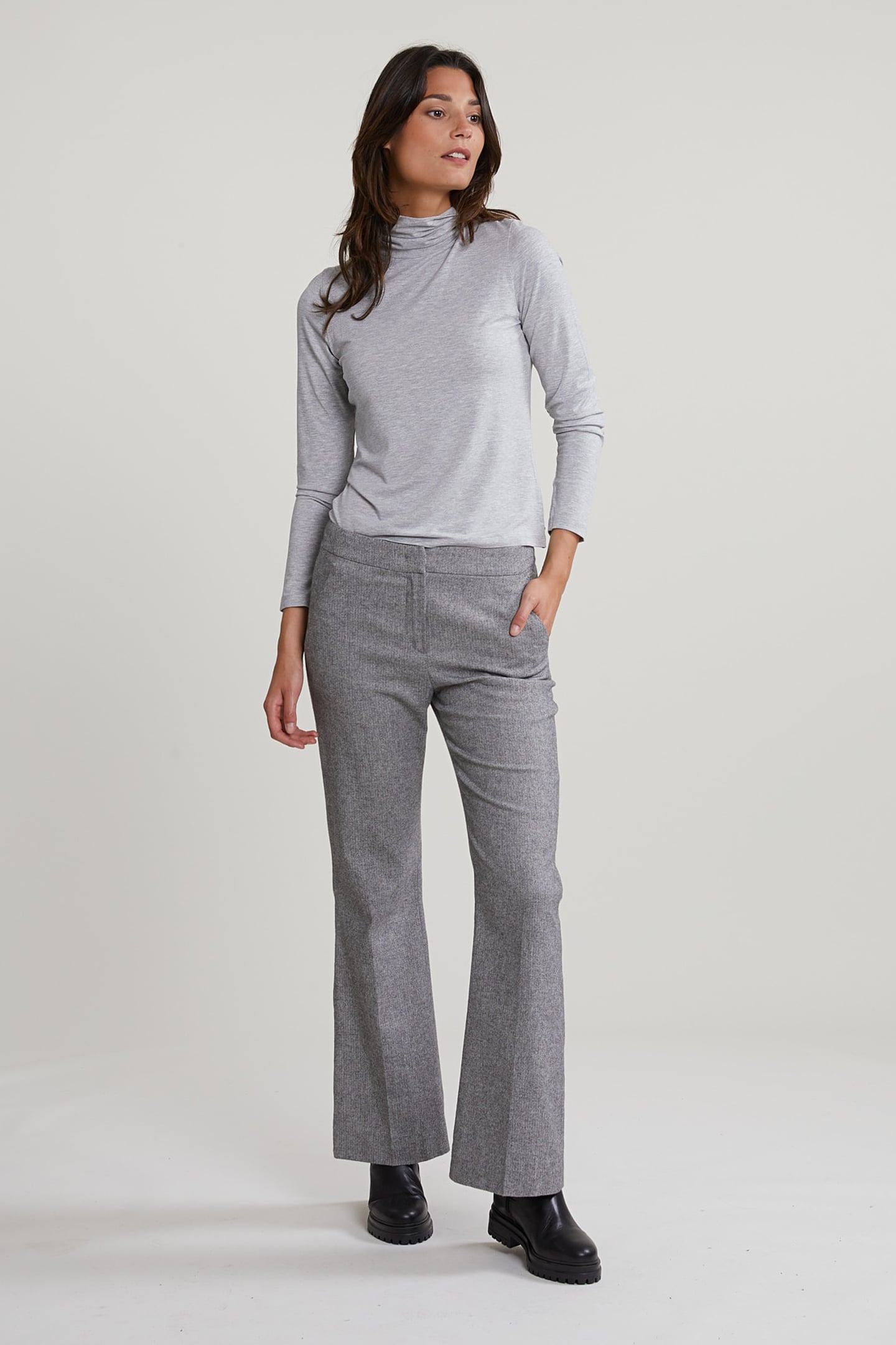BASIC ROLL NECK T-SHIRT GREY 1