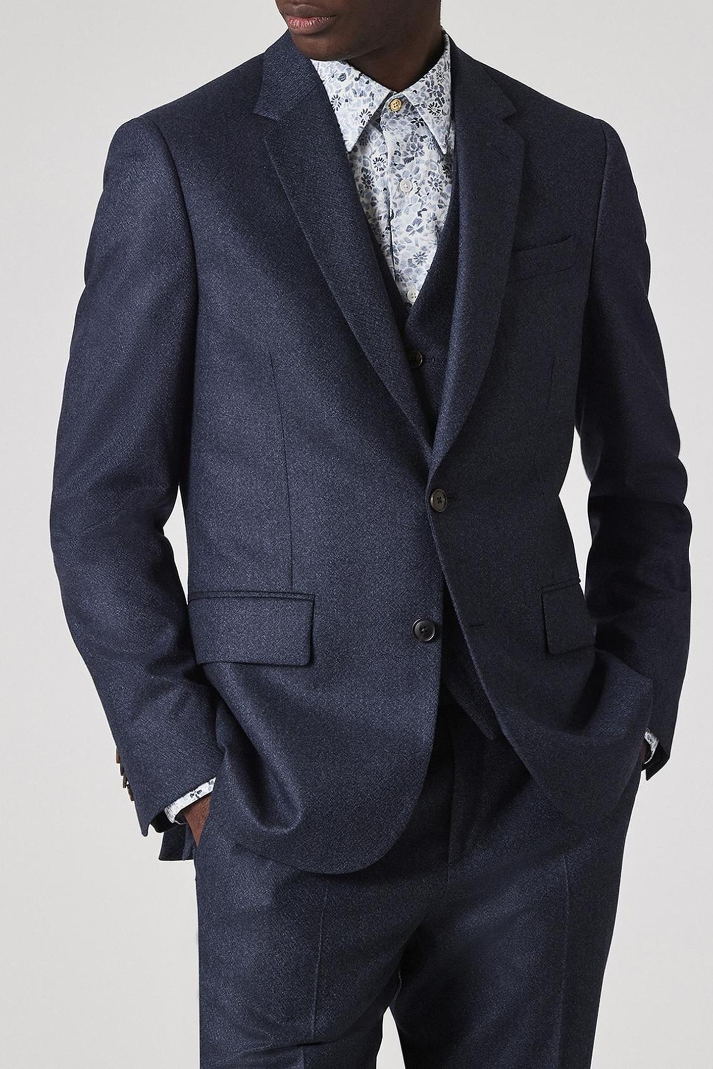 MENS TAILORED FIT 3PC 2 BUTTON SUIT NAVY 1