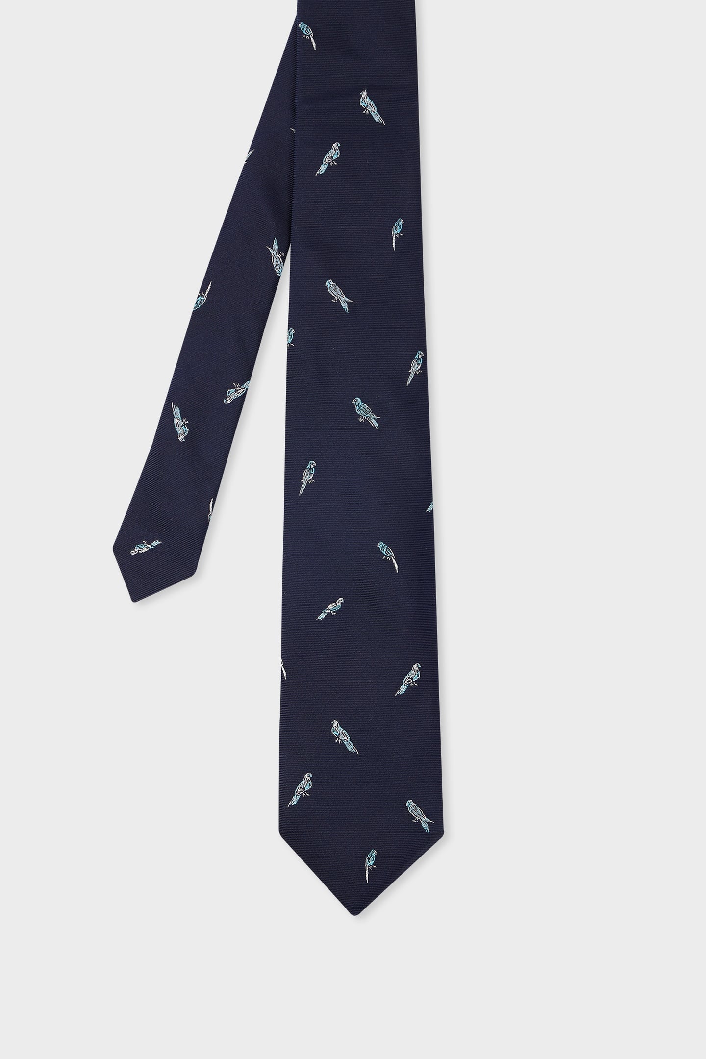 MEN TIE PARROTS VERY DARK NAVY 5