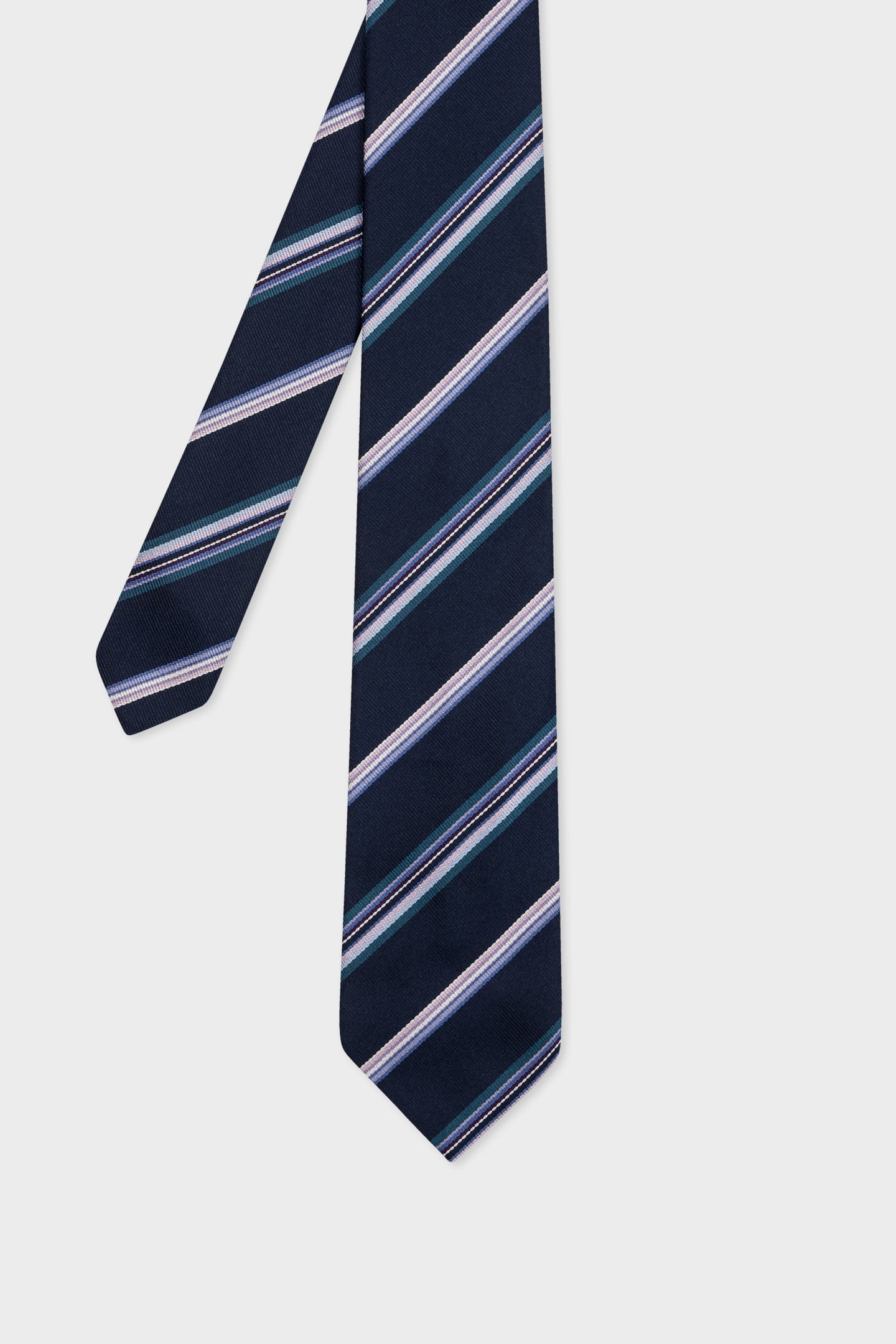 MEN TIE MULTICOL STRIPE NAVY 4