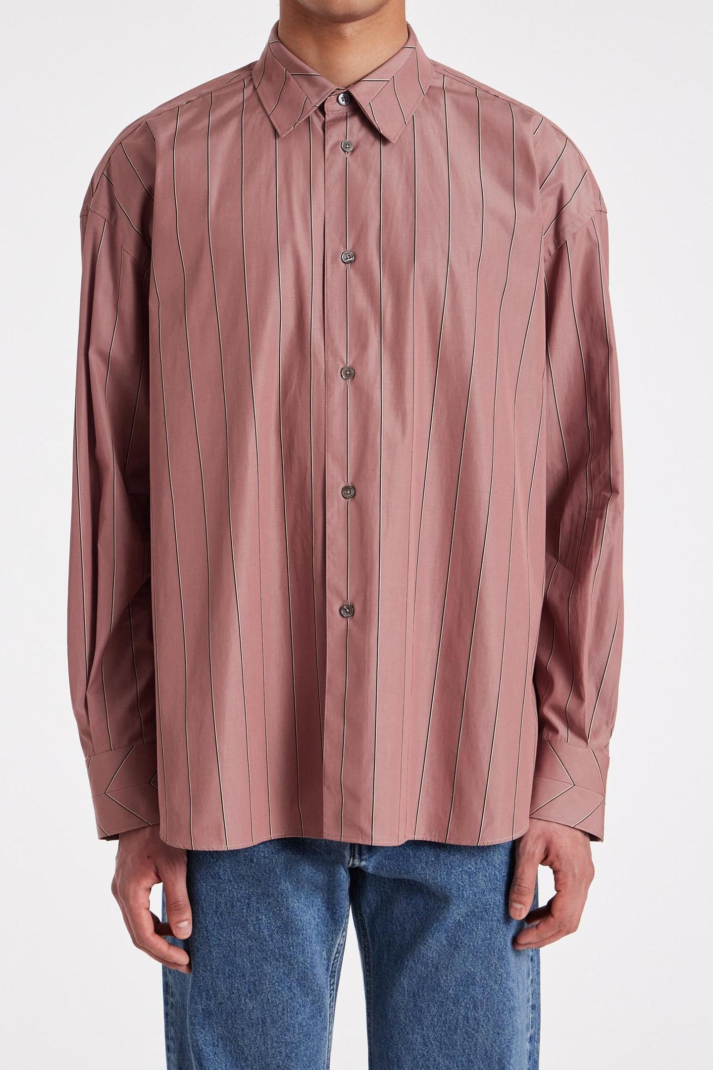 MENS S/C OVERSIZED SHIRT BUBBLEGUM/RASP 1