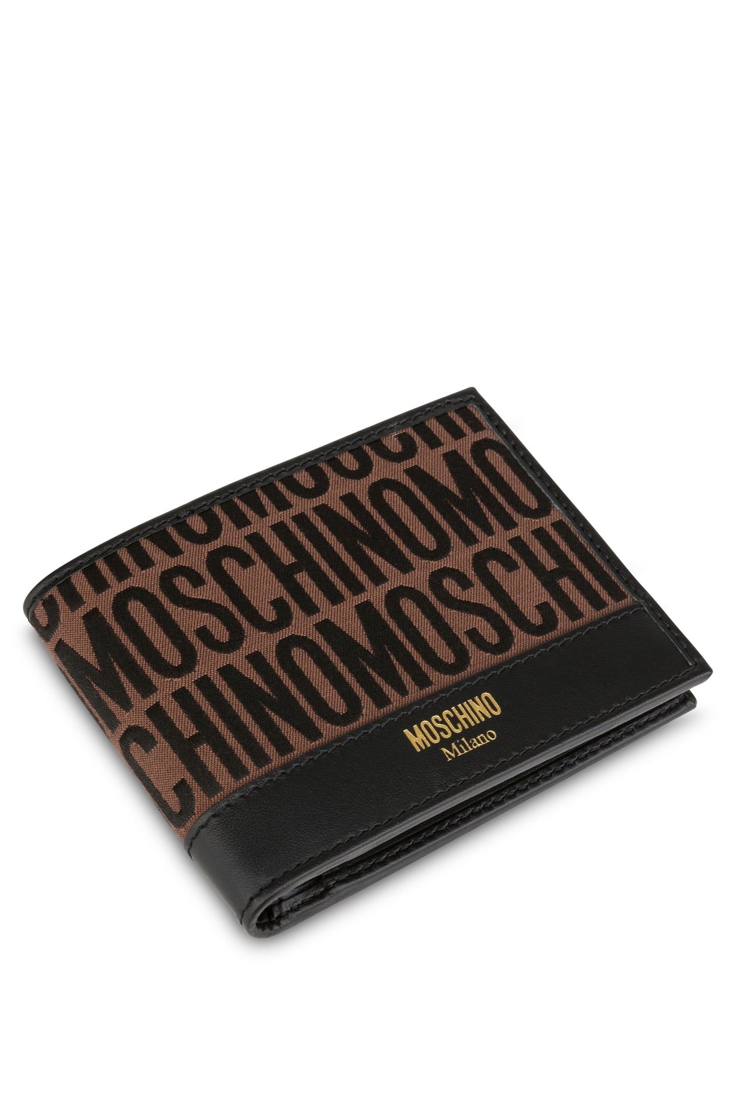 ALLOVER LOGO NYLON FLAP WALLET BROWN 4