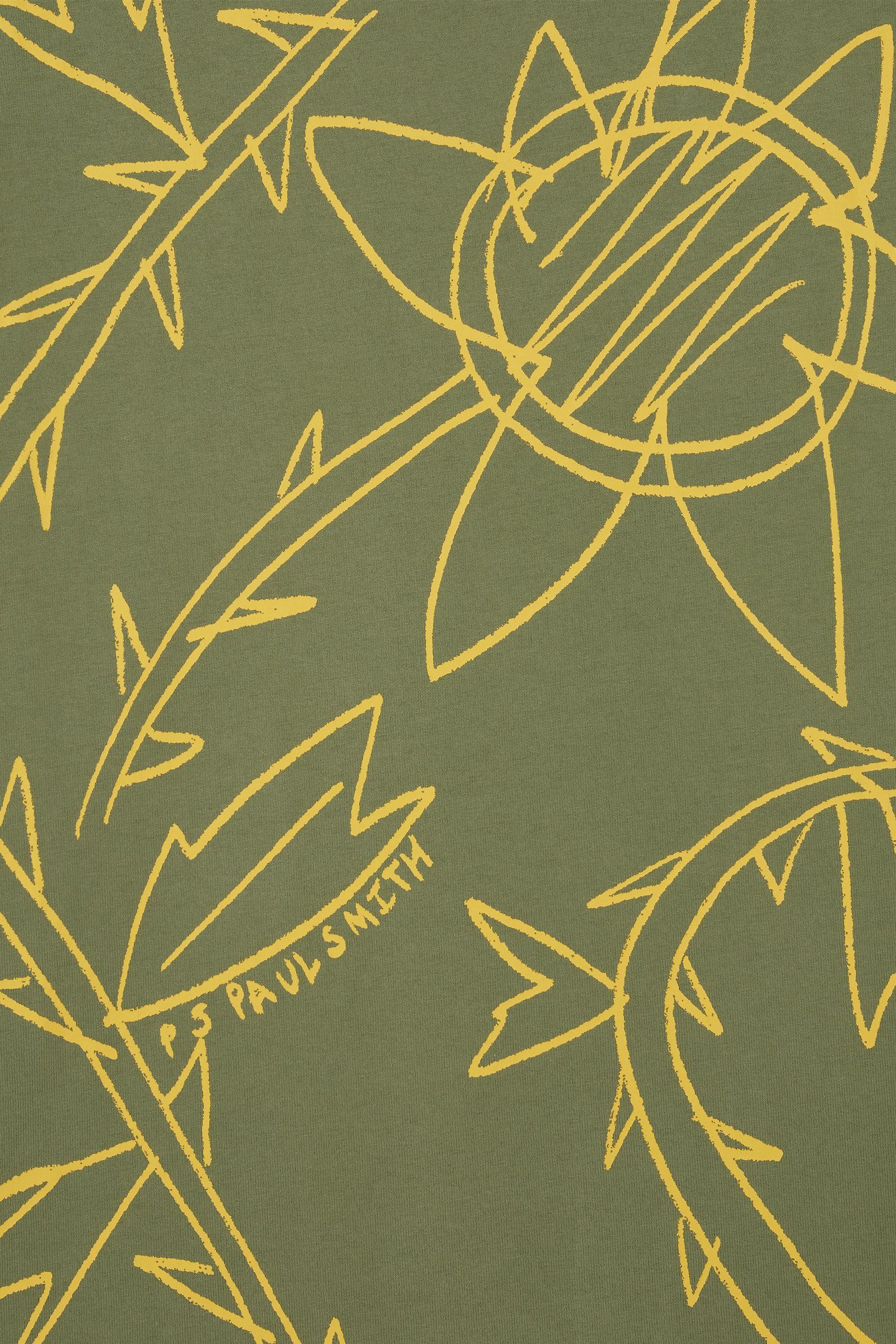 MENS REG FIT SS TSHIRT SKETCH FLORAL LT GREYISH GREEN 1