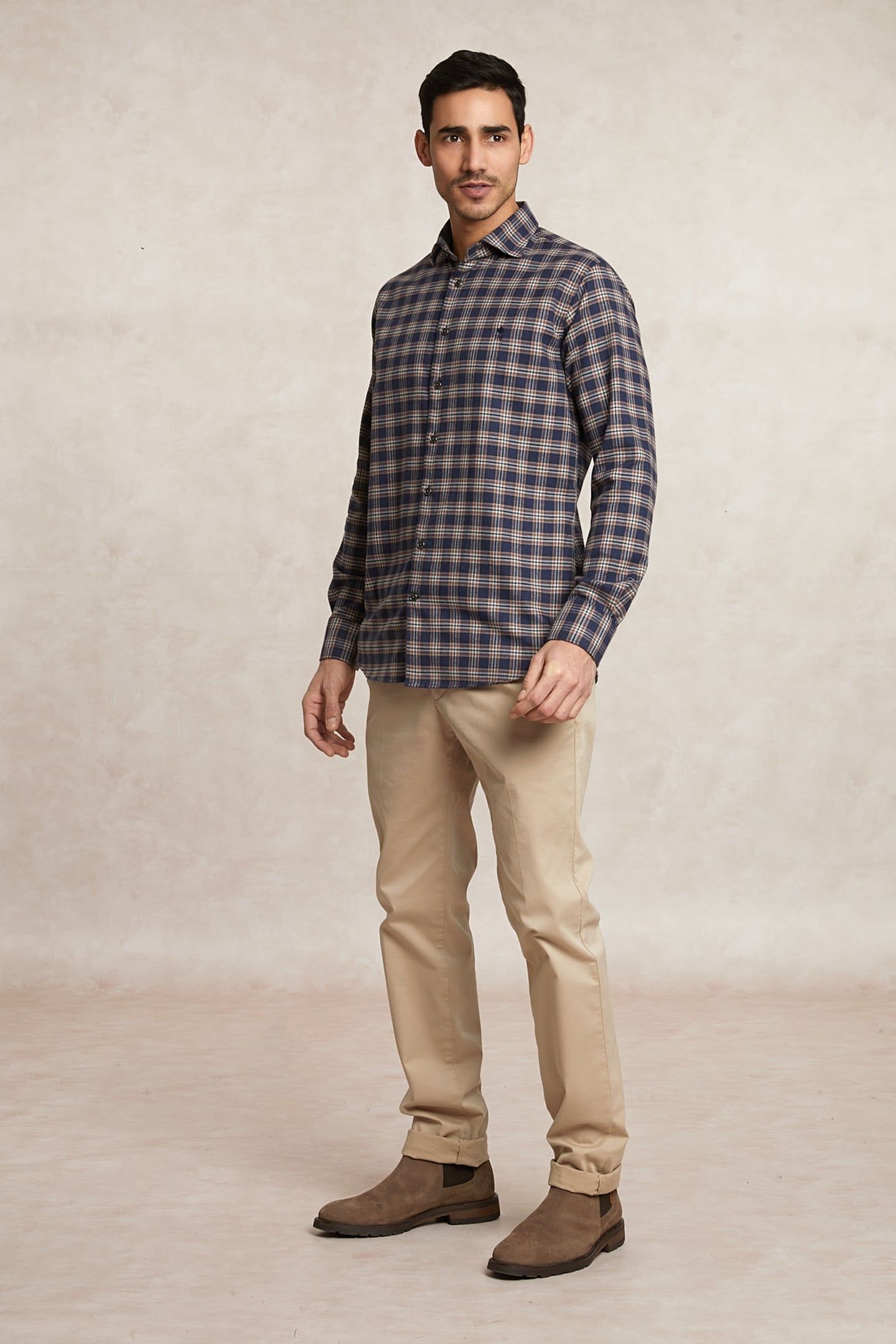 CUSTOM FIT CHECKED FLANNEL SHIRT MULTI 1