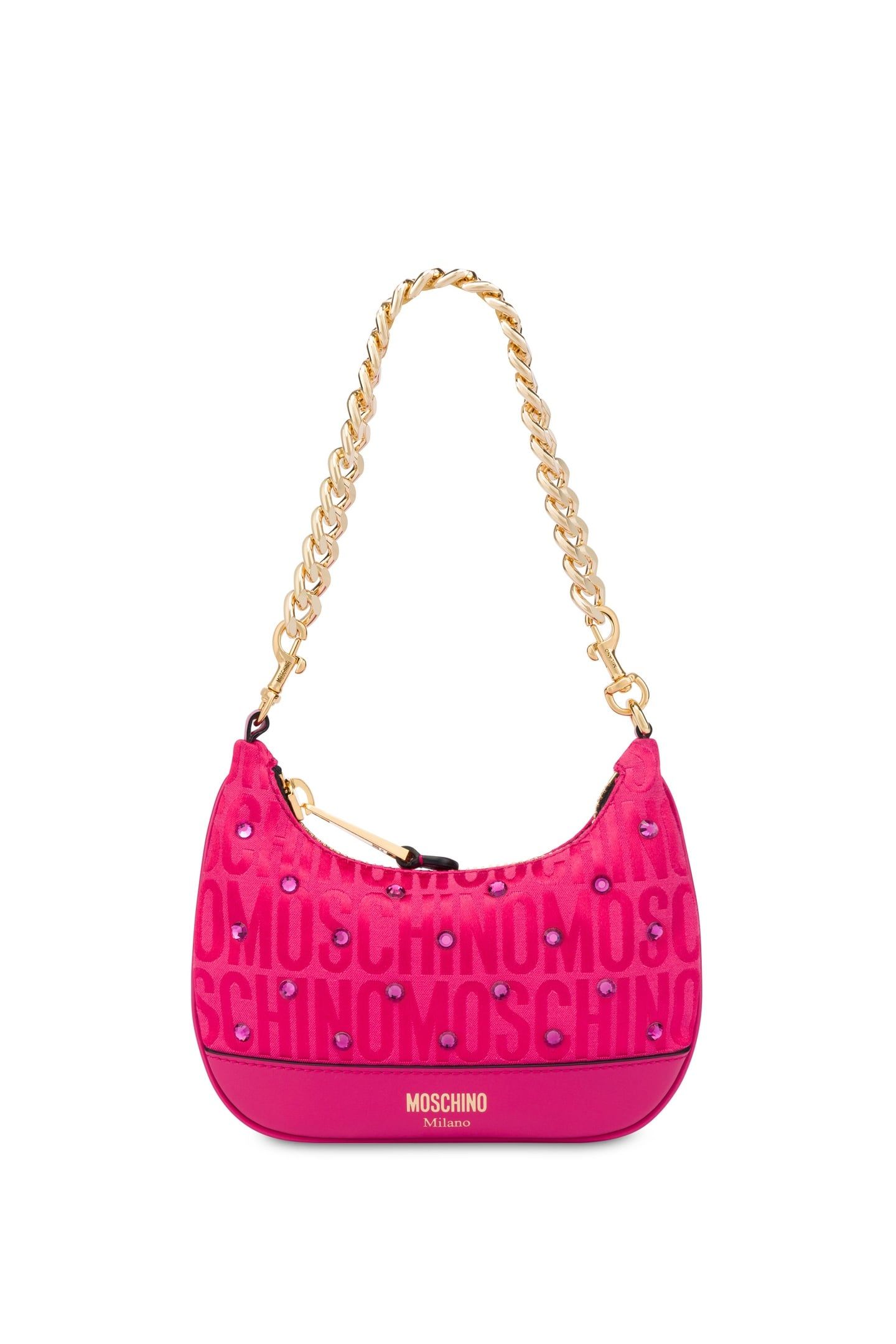 ALLOVER LOGO MINI BAG WITH RHINESTONES PINK 1