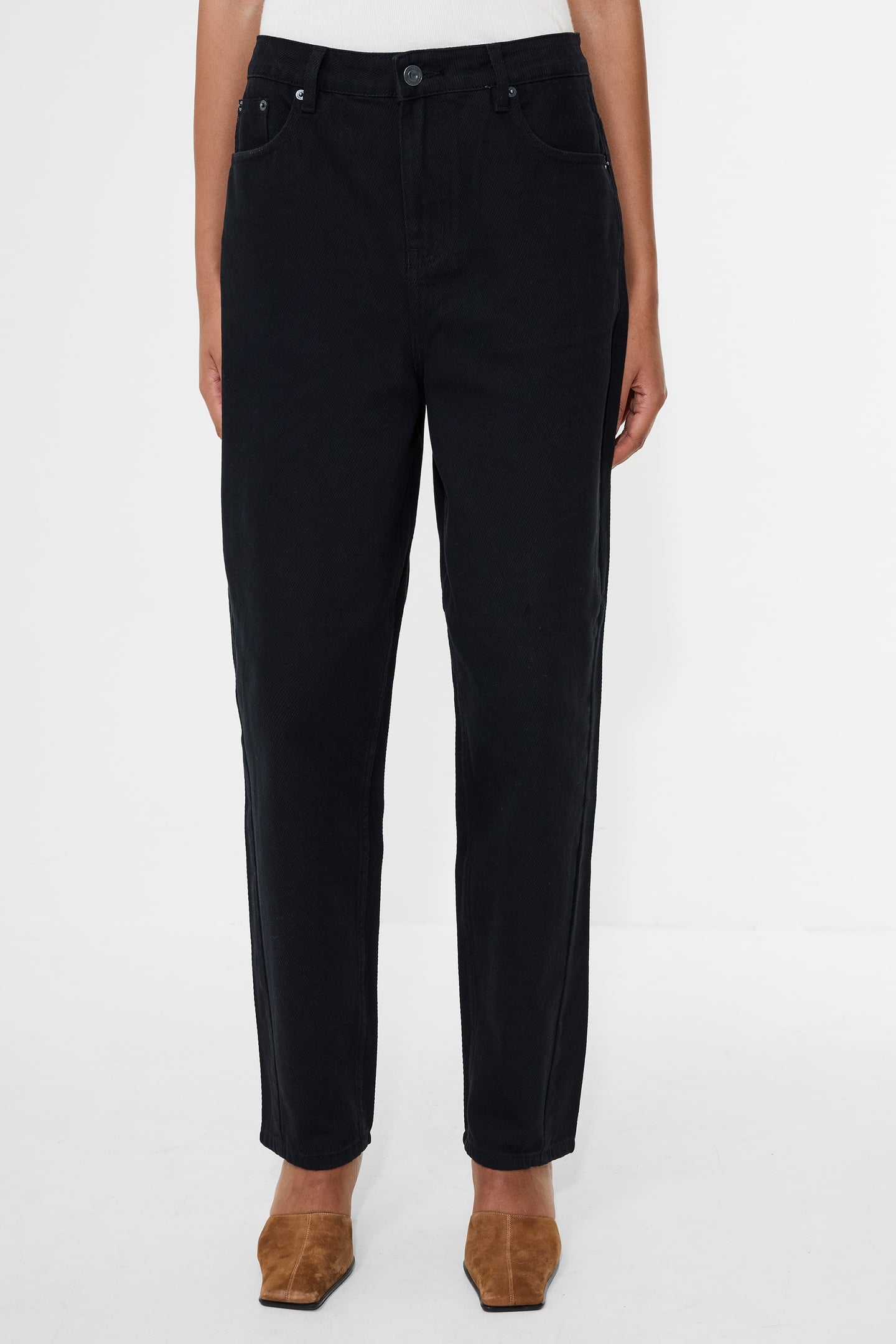 LOREN TWILL BARREL LEG DENIM BLACK 1