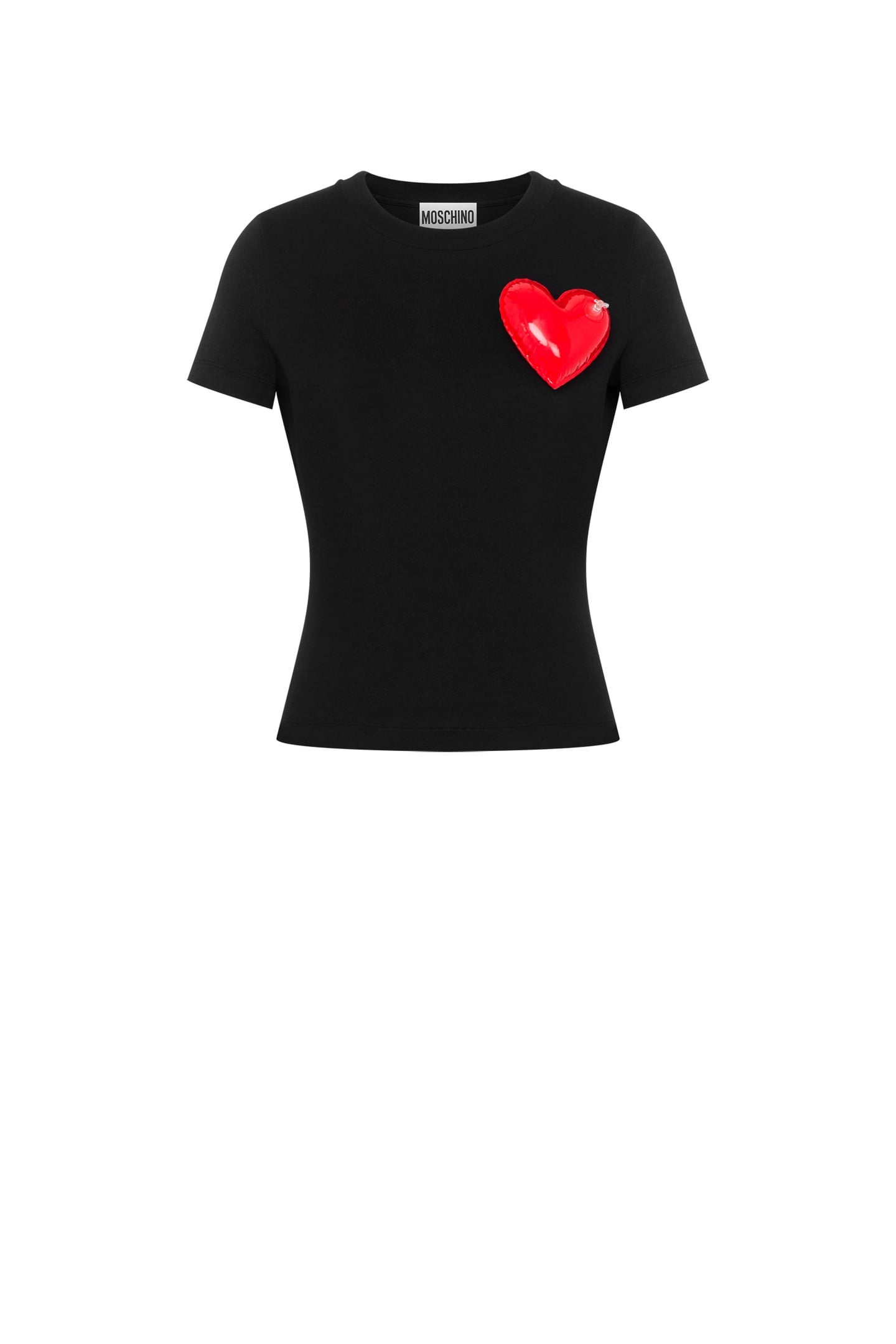 INFLATABLE HEART ORGANIC JERSEY T-SHIRT BLACK 3