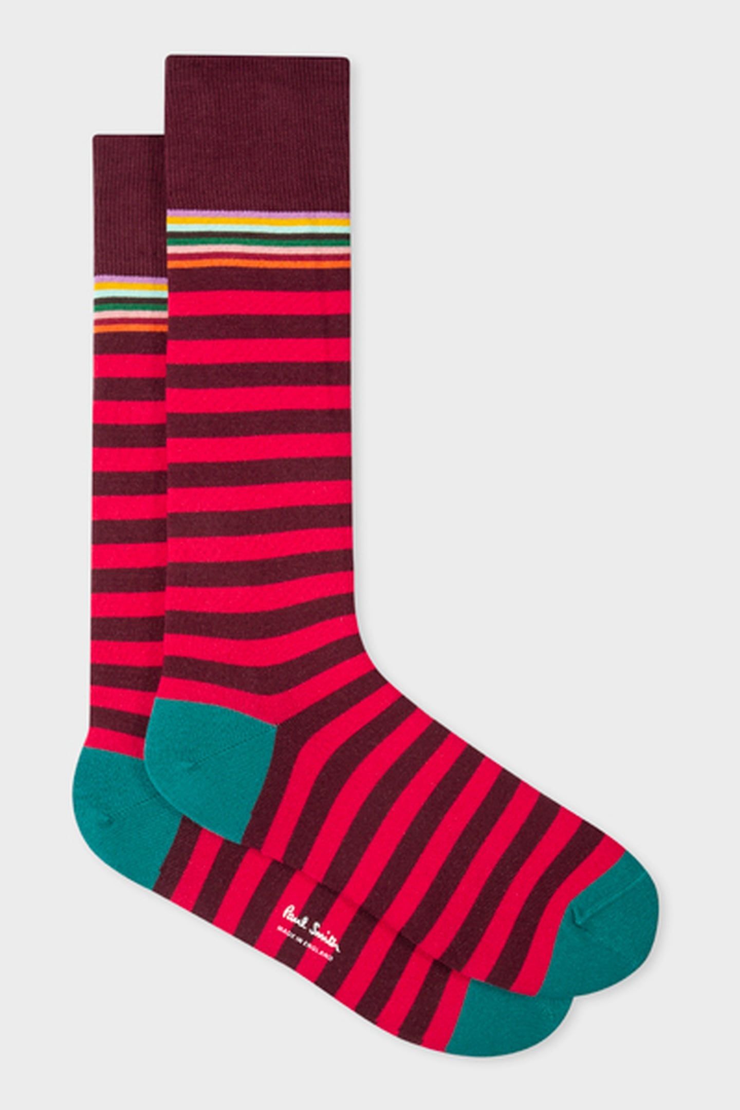 MEN SOCK TWO STRIPE RED 4