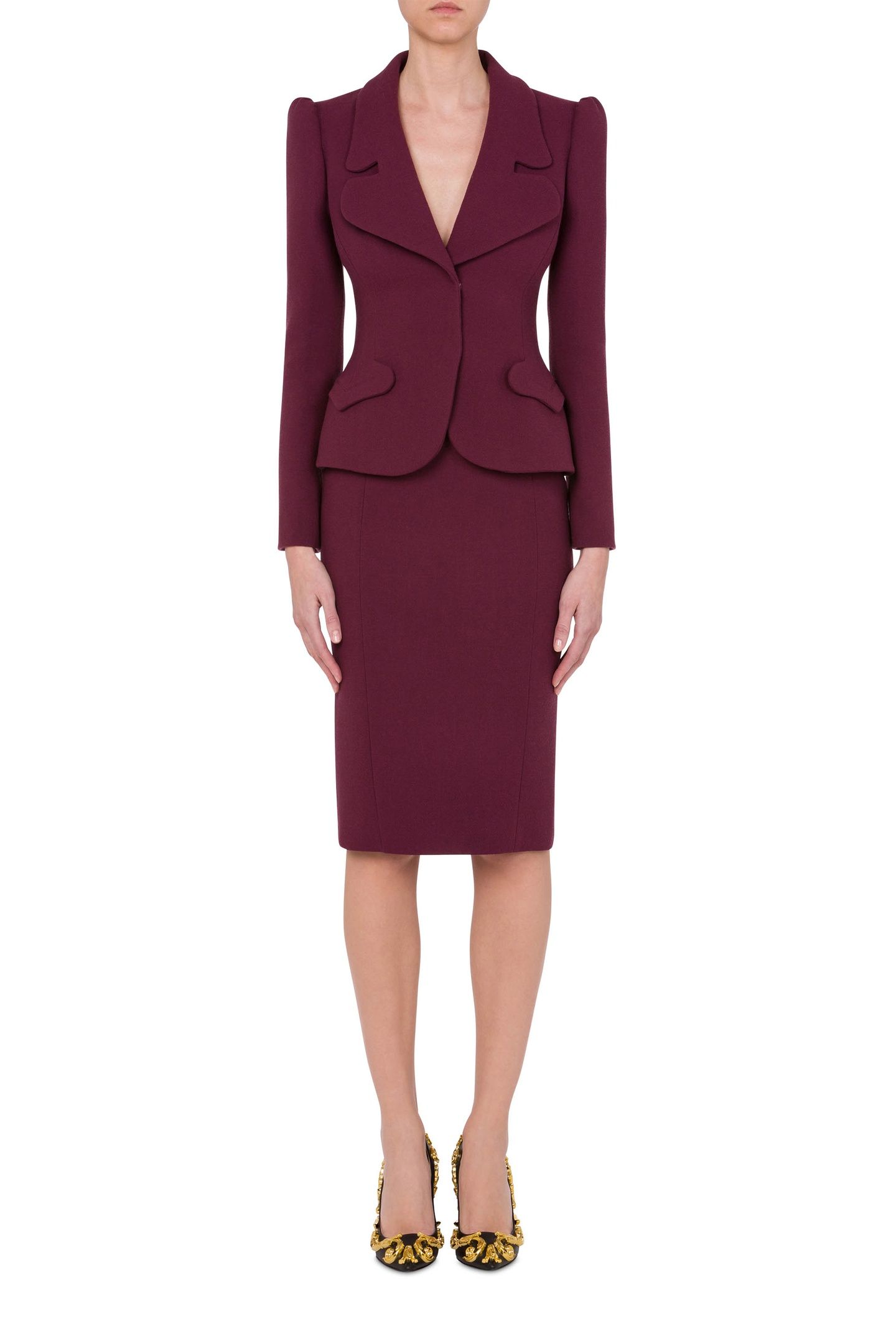 BOUCLÉ JACKET BAROQUE DETAILS RED 1