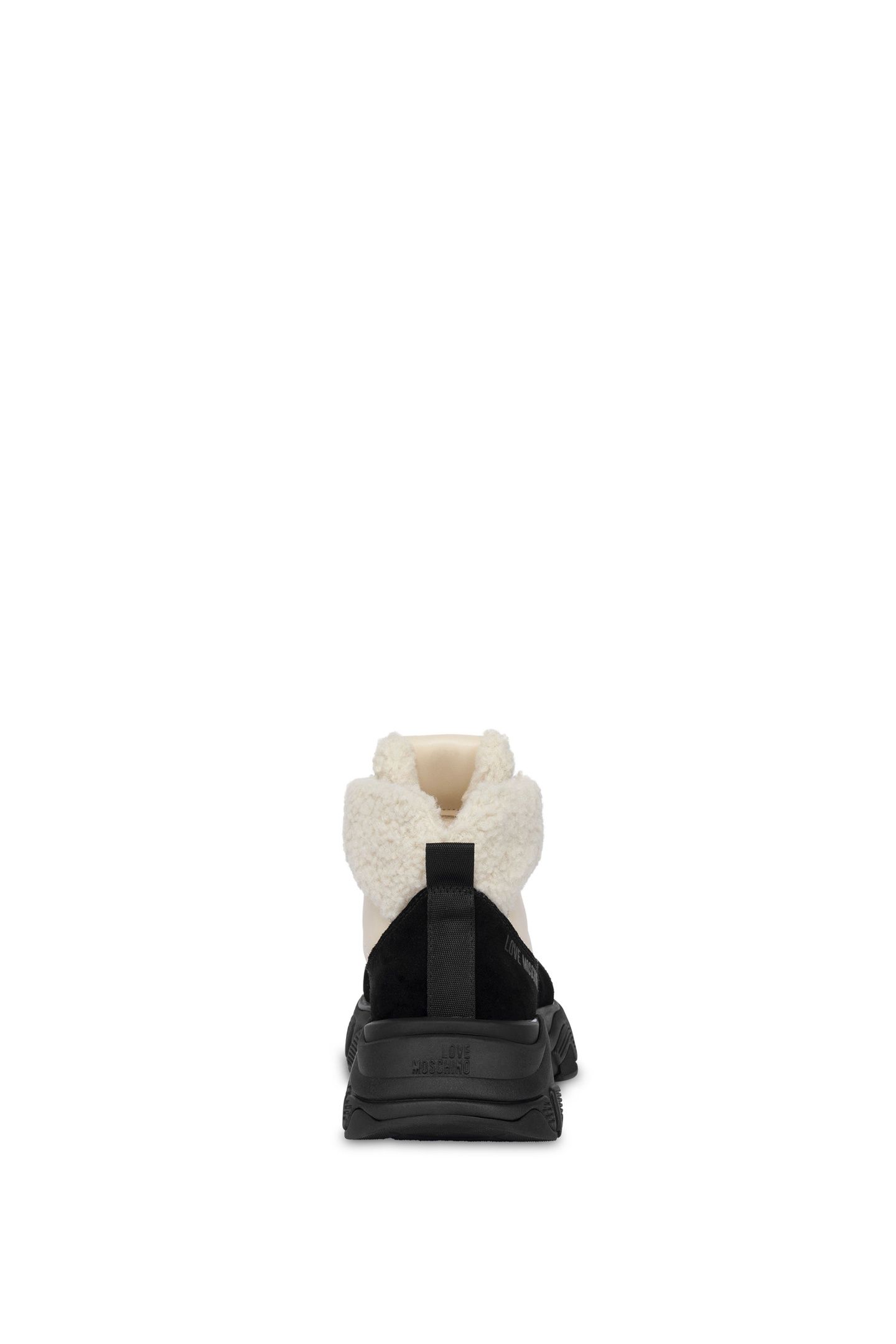 BLACK AND WHITE HIGH-TOP SNEAKERS WITH FUR BEIGE 4