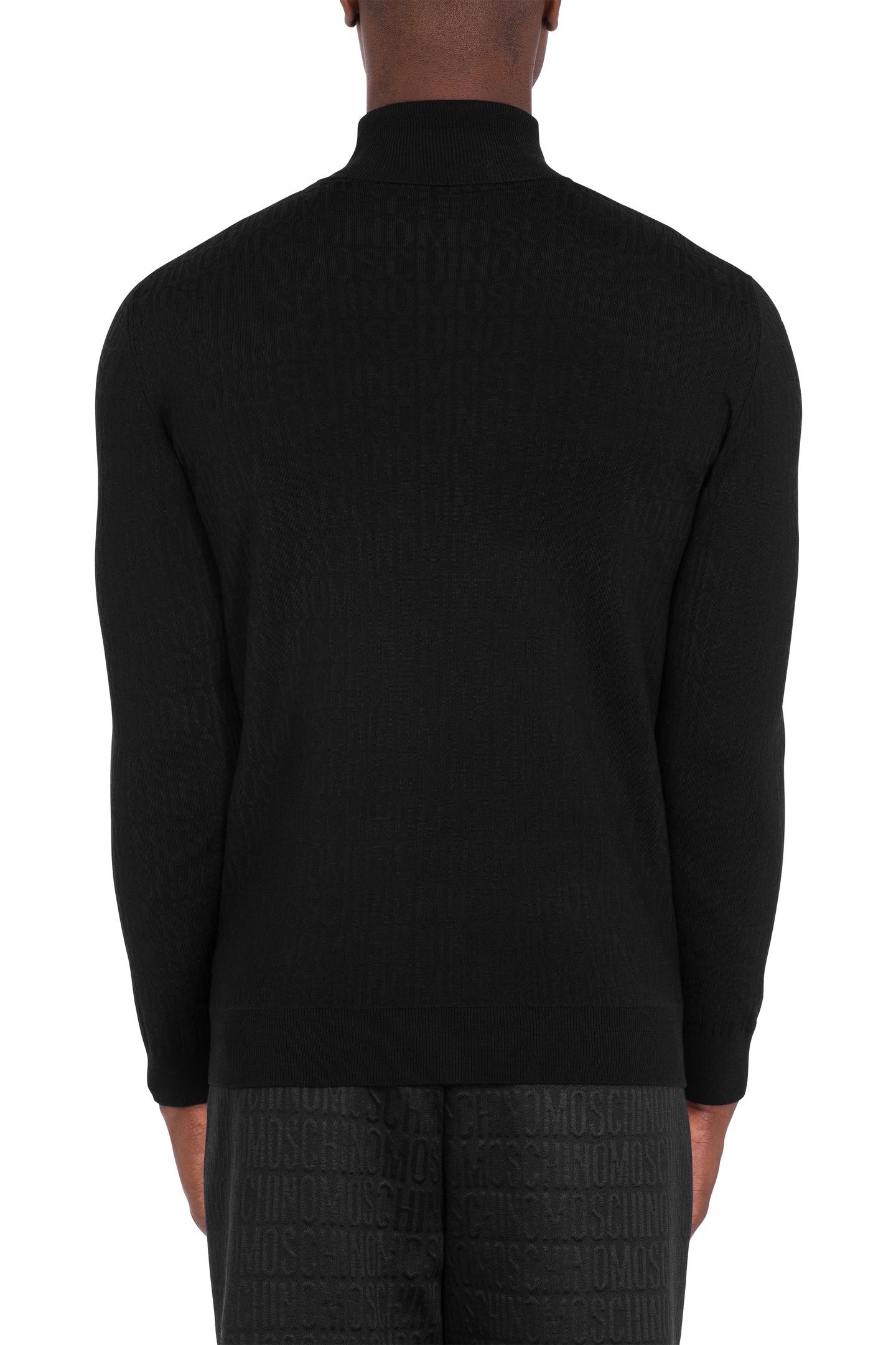ALLOVER LOGO HIGH COLLAR SWEATER BLACK 2