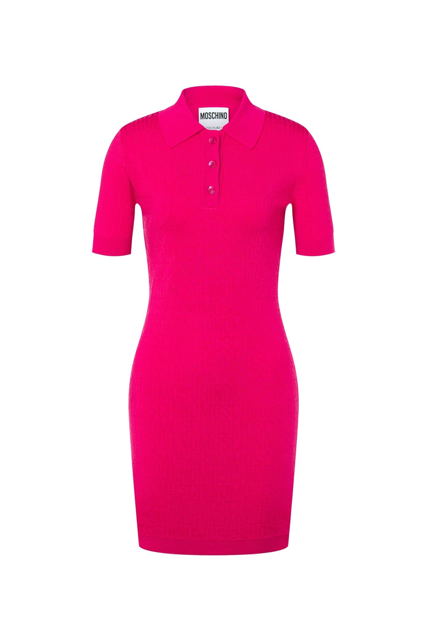 ALLOVER LOGO WOOL DRESS PINK 3