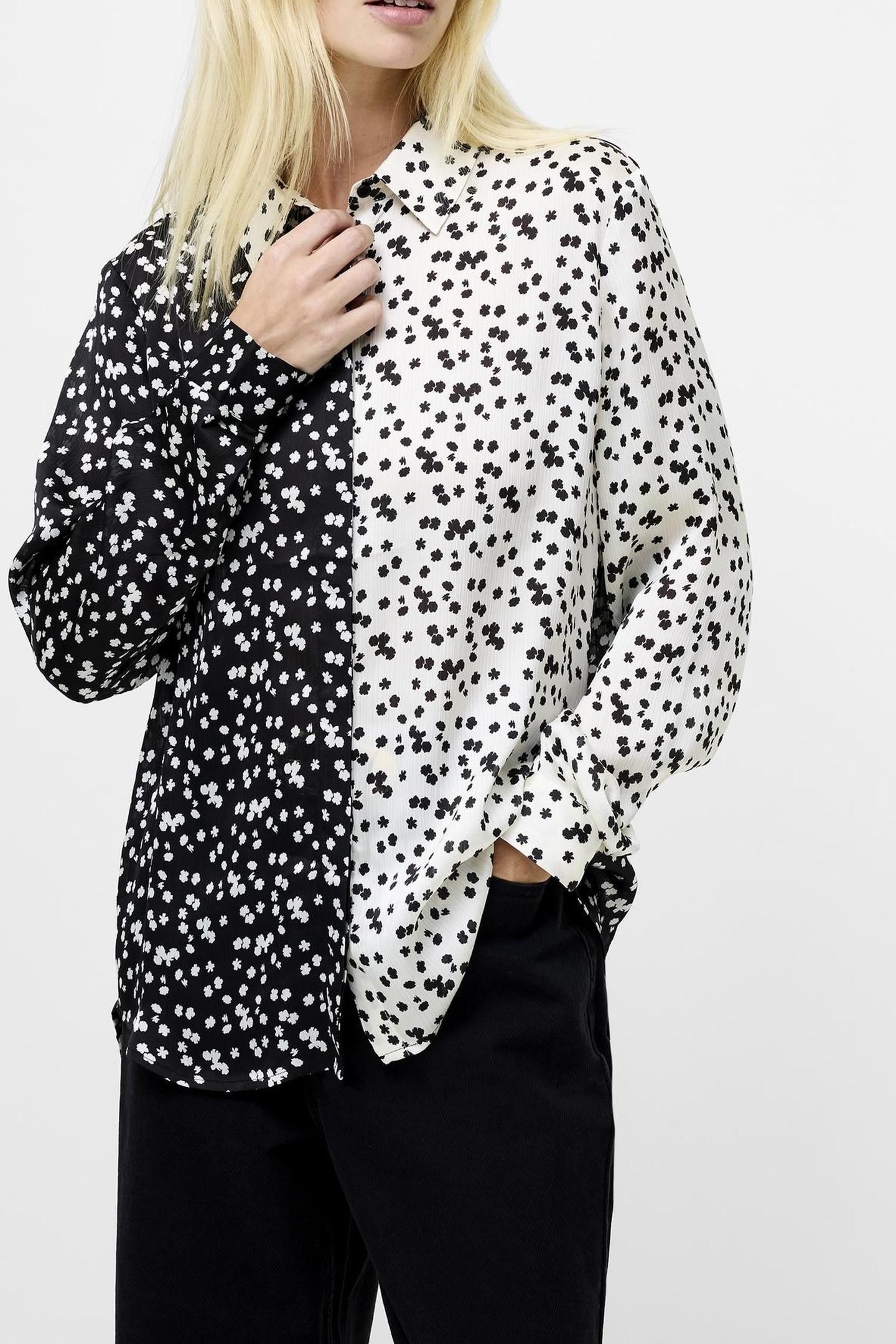 HARRIET MIX DELANCEY SHIRT BLACKOUT PORCELAIN C 1