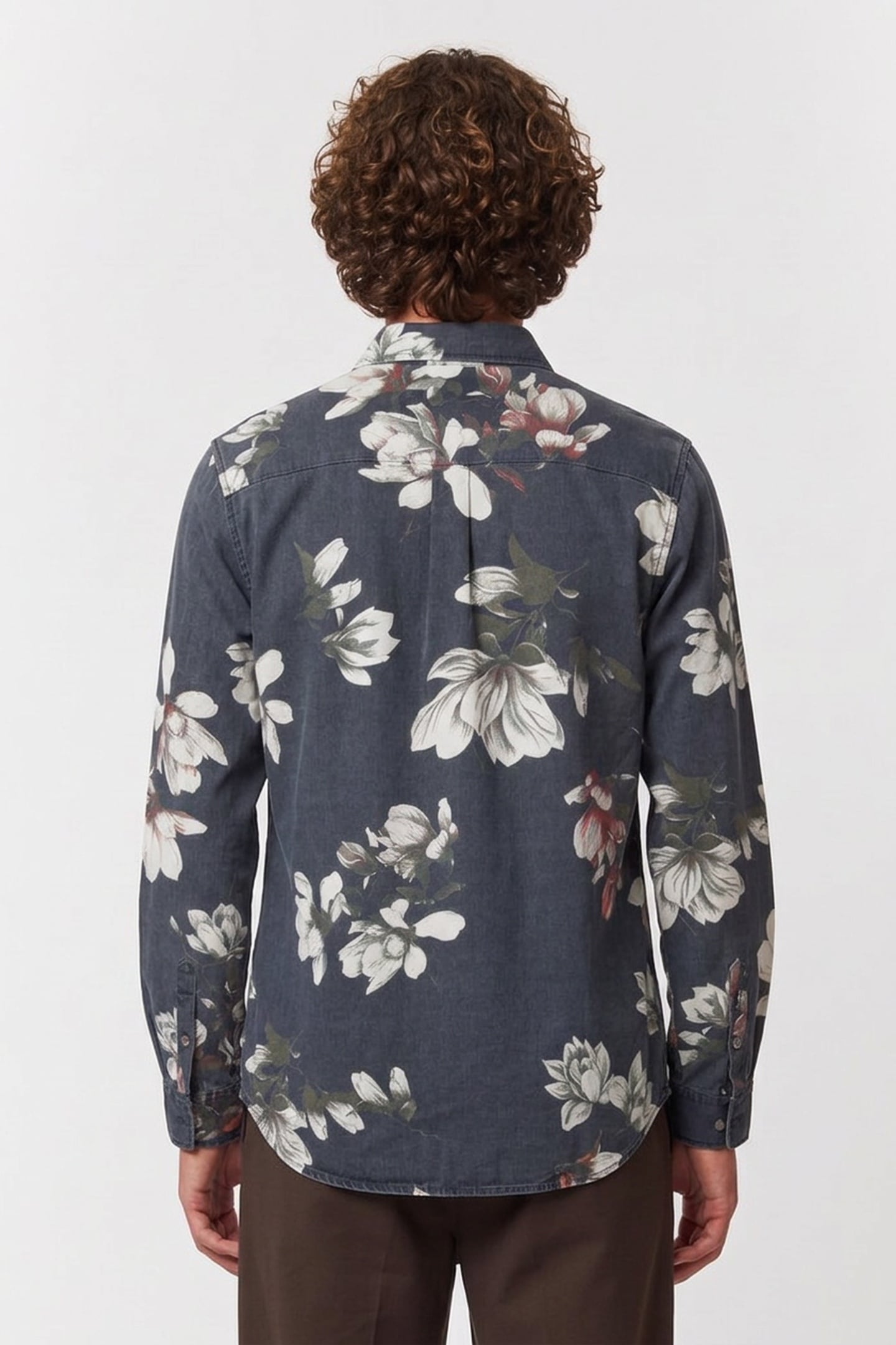 FLORAL PRINT COTTON NAVY FLOWER AOP 2