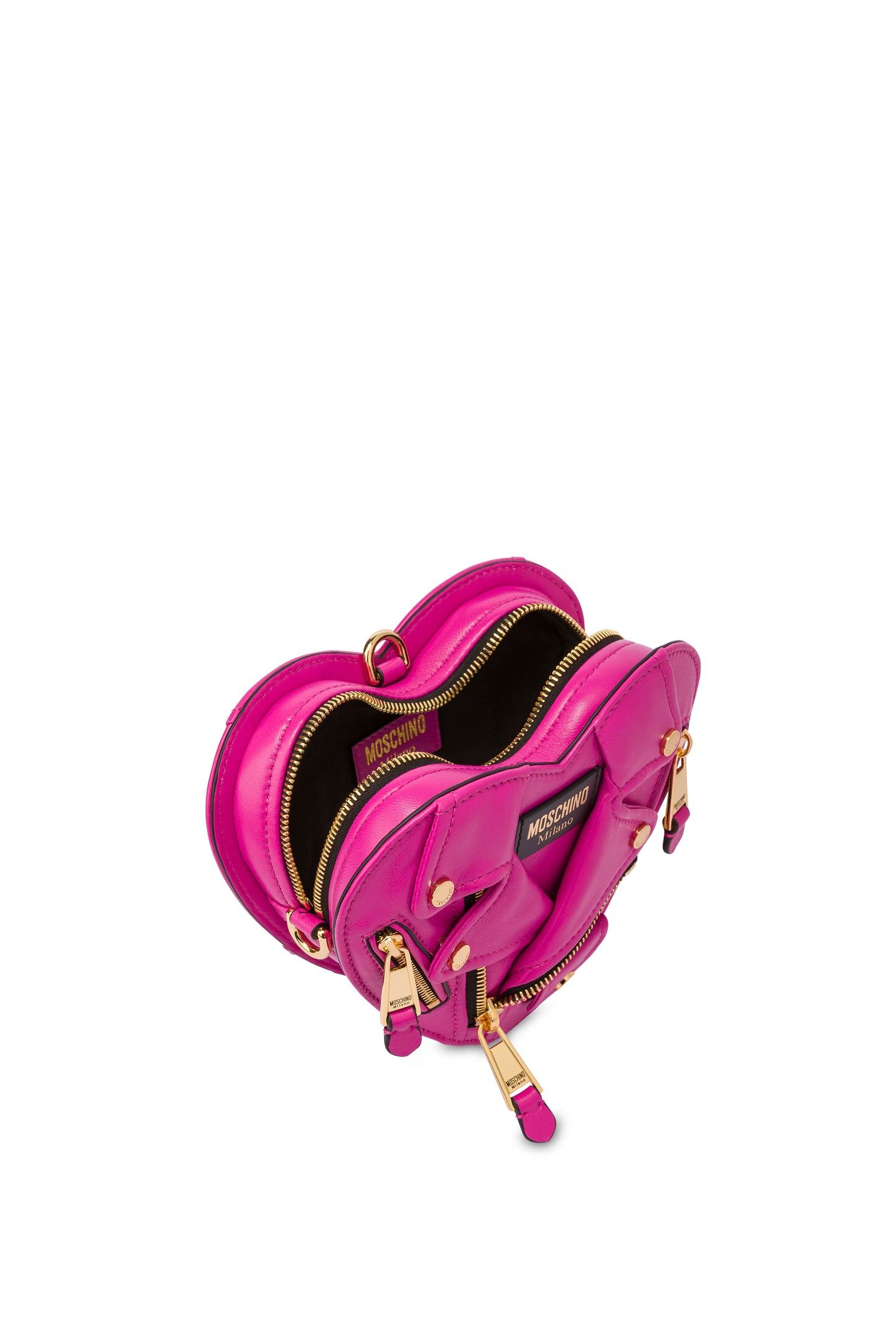 HEART BIKER BAG IN NAPPA LEATHER FUCSIA 3