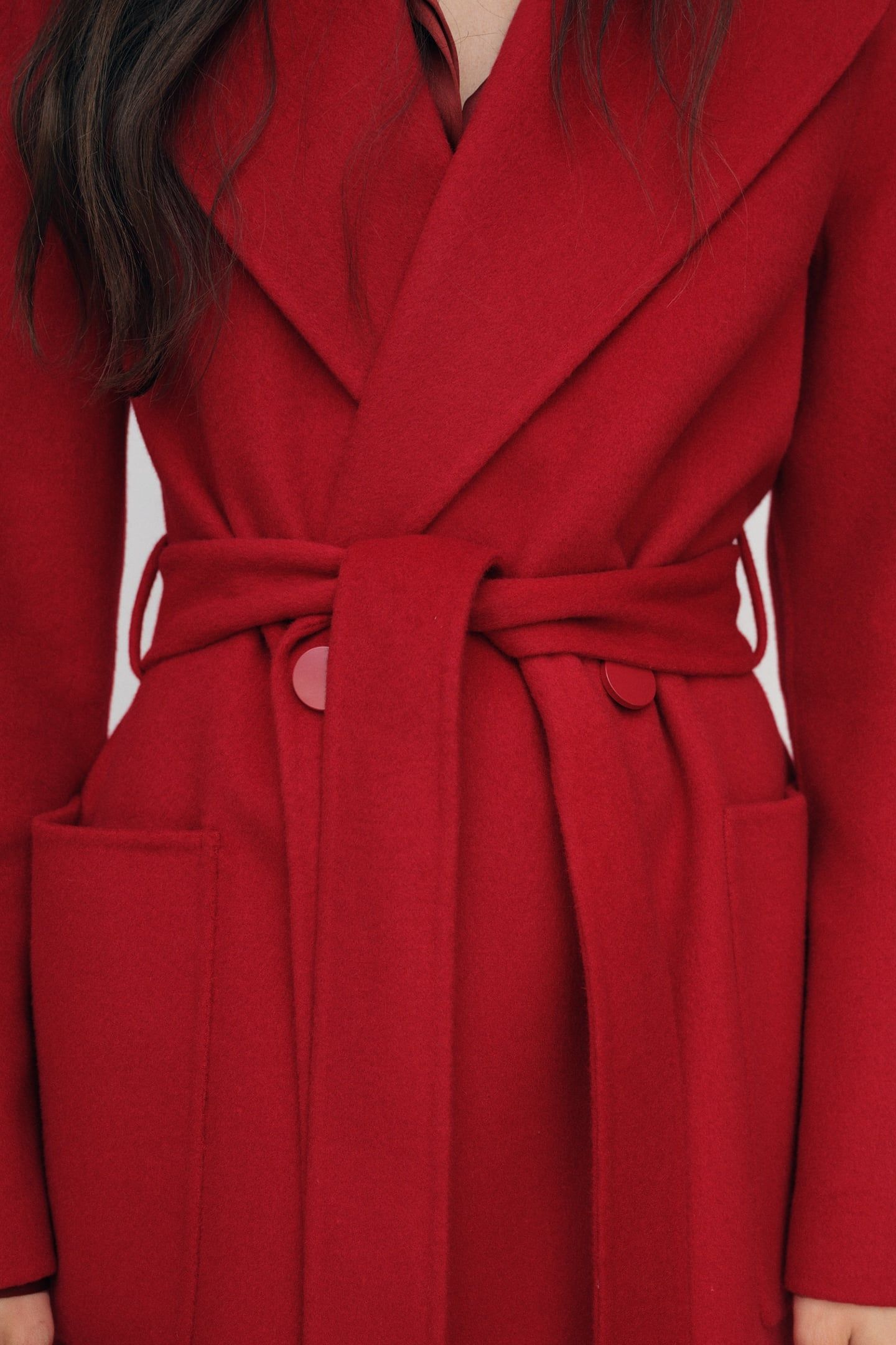 LONG DB BLIND SEAM COAT RED 7