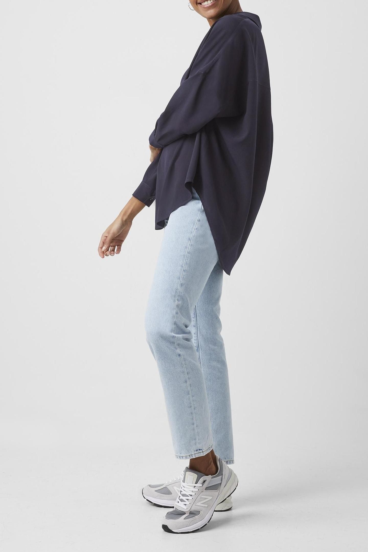 RHODES RECYCLED CREPE POPOVER UTILITY BLUE UTILITY BLUE 3