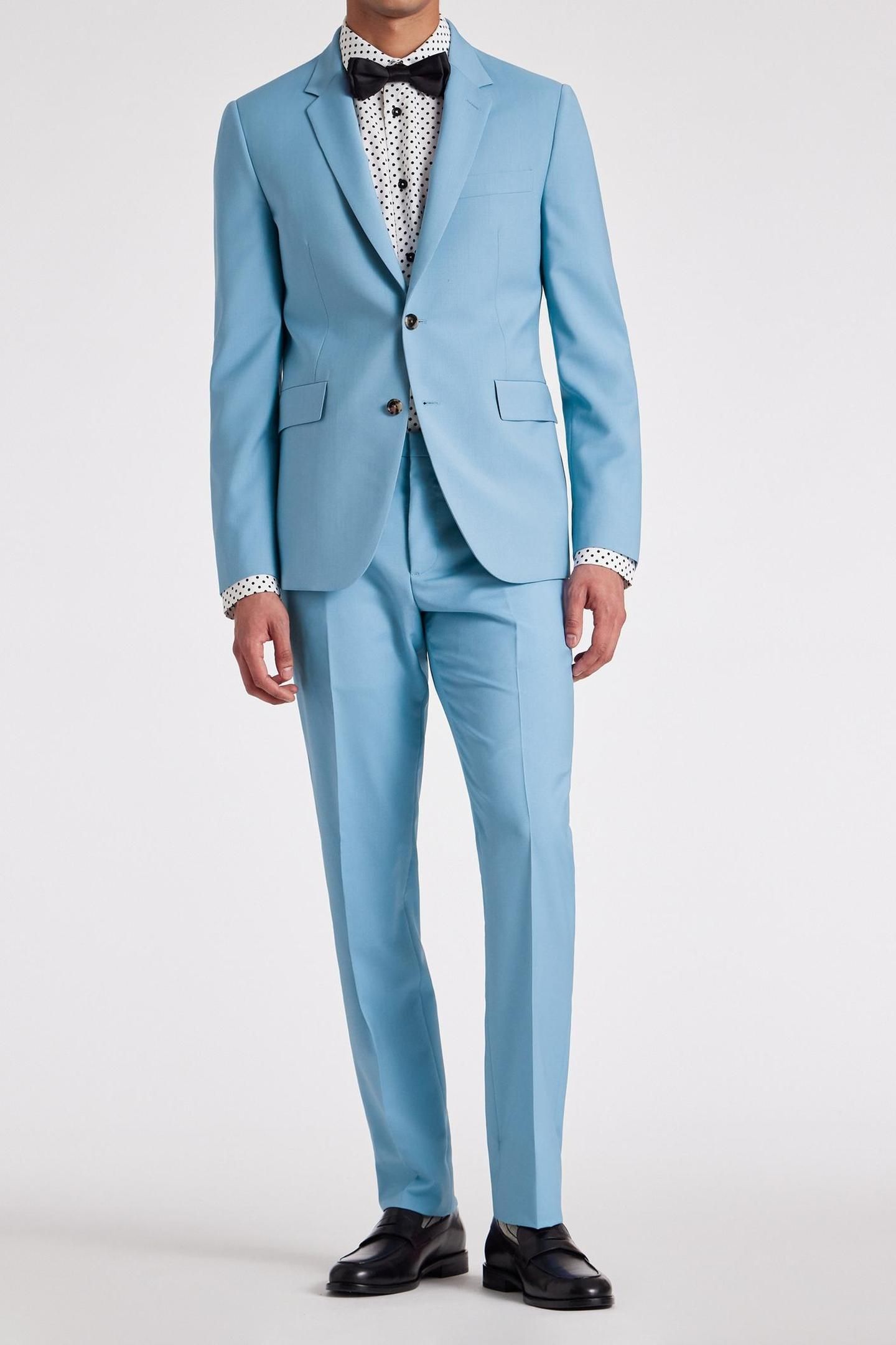 MENS SLIM FIT 2BTN SUIT LIGHT BLUE 2