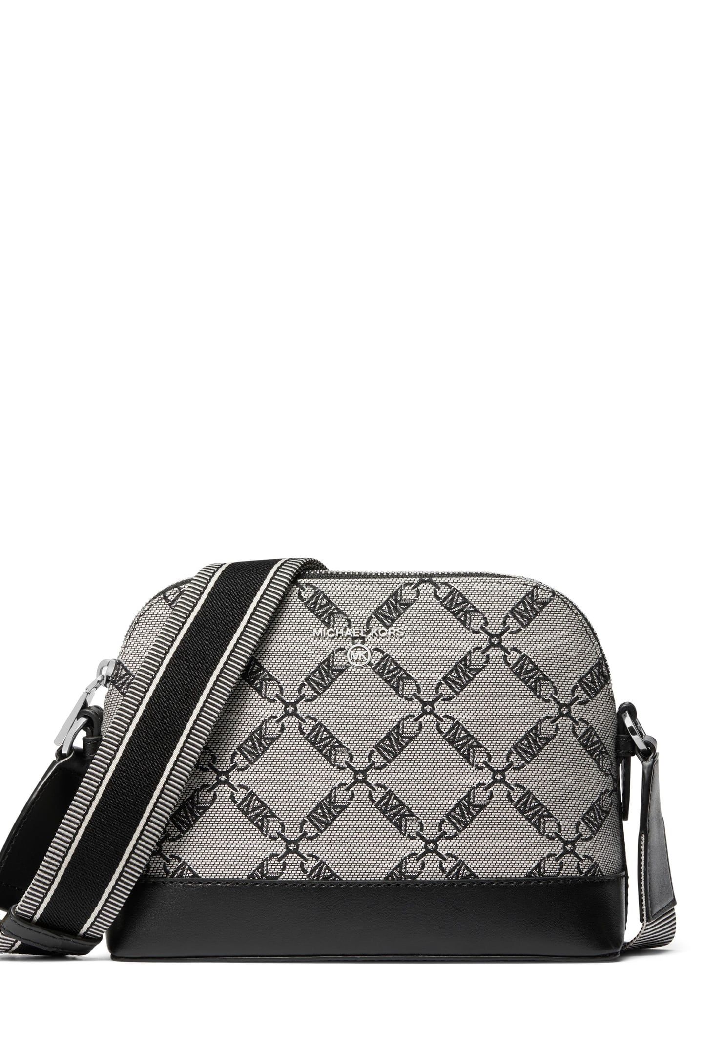 LARGE DOME CROSSBODY WITH STRAP NAT/BLACK 1