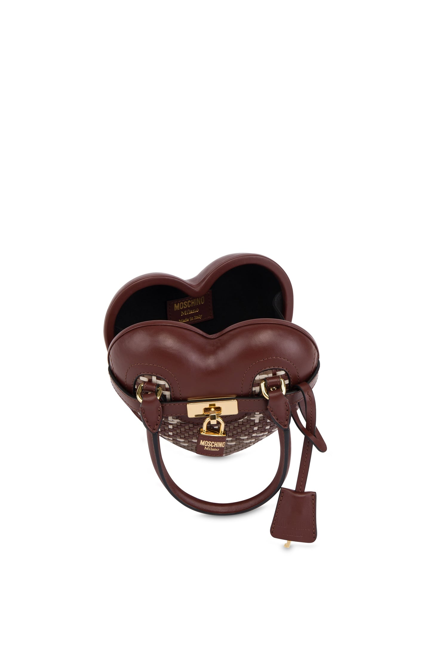 MOSCHINO HEARTBEAT BAG CHECK WHITE 3