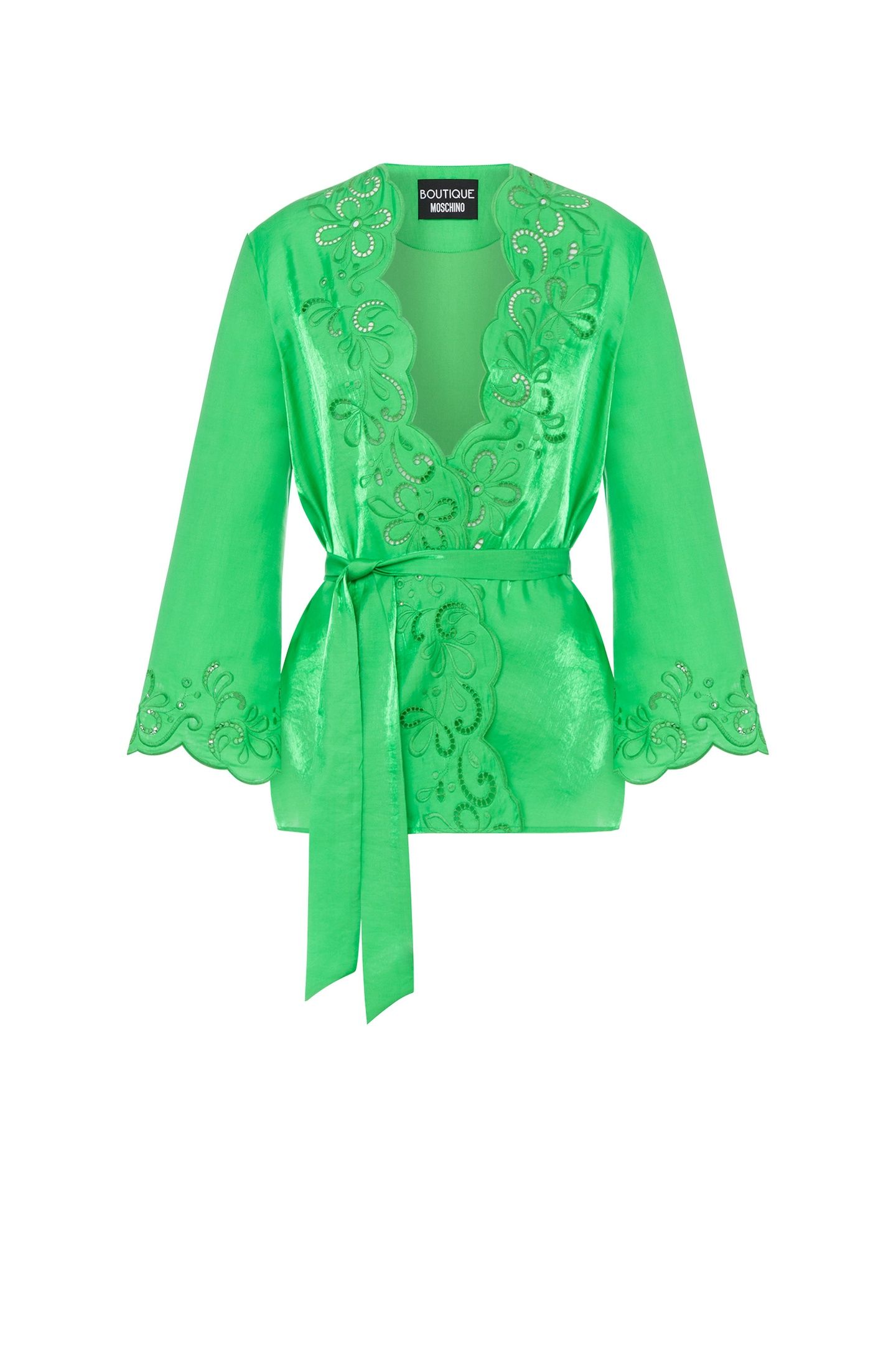 AJOUR SHIRT WITH SASH GREEN 3