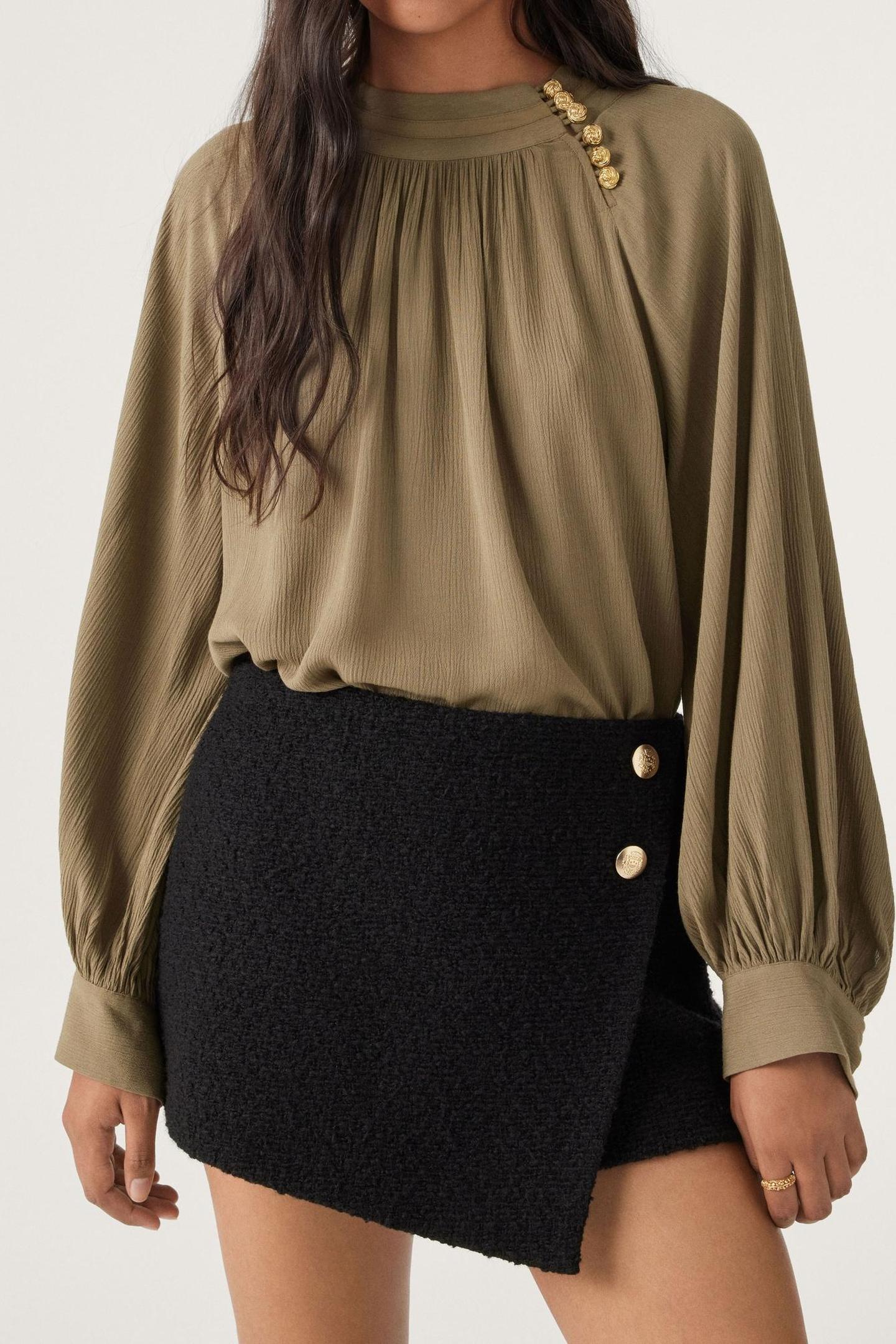 LONG SLEEVES BLOUSE KAKI 1