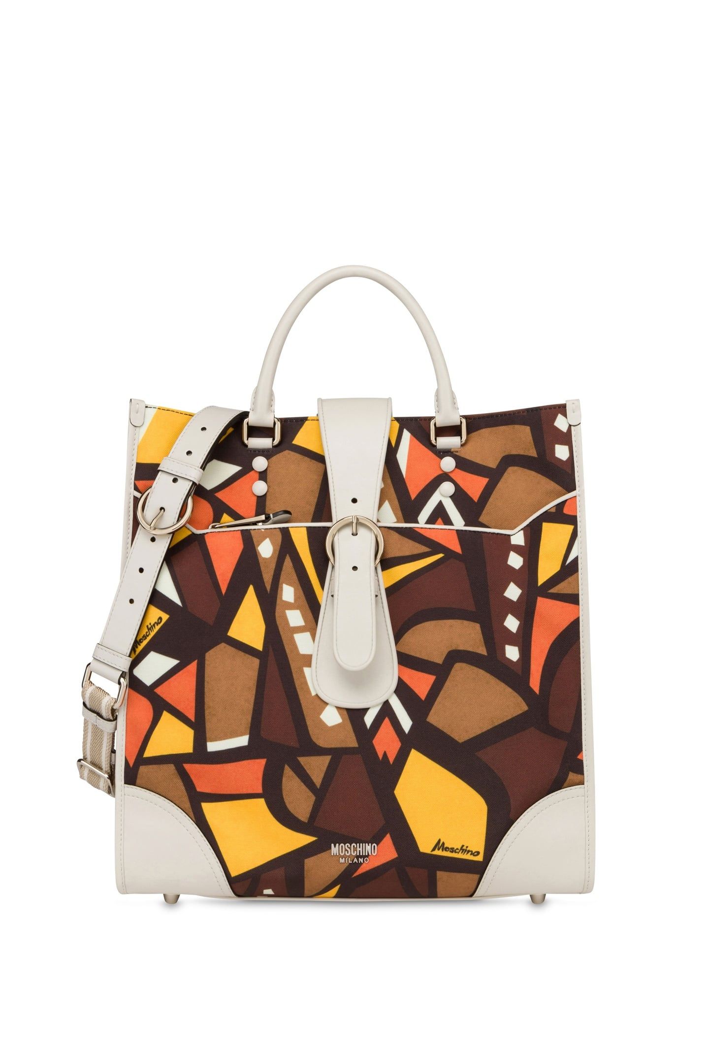 SHOPPER IN CANVAS WOOD PRINT BROWN 1