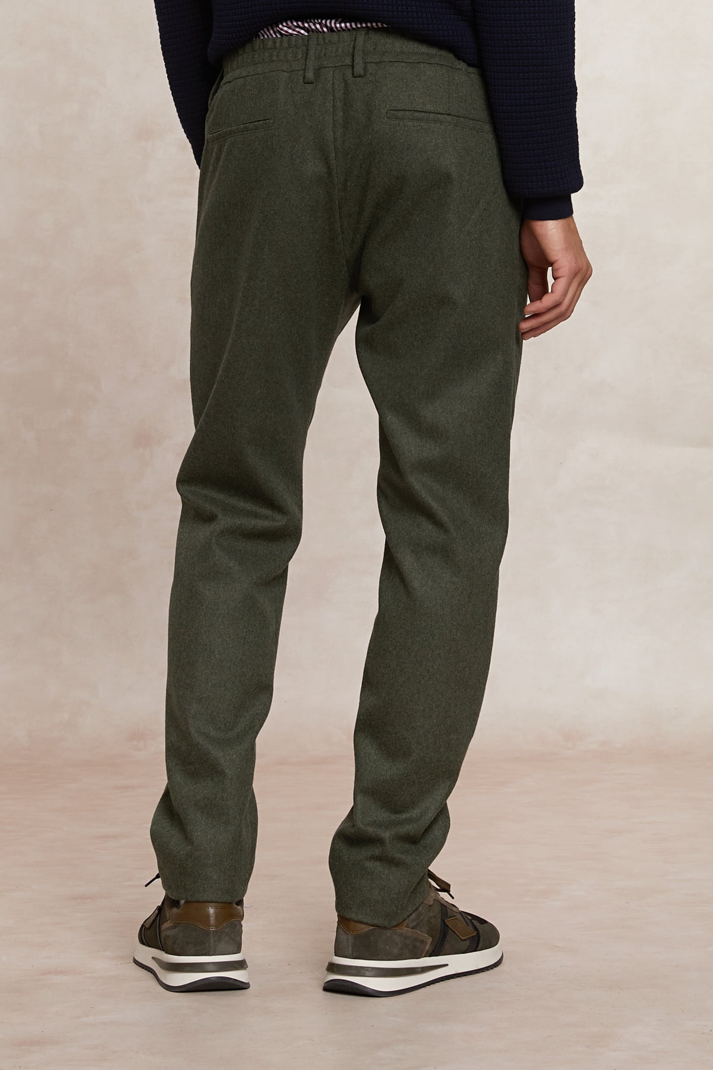 CLASSIC FLANNEL PANTS ELASTIC WAIST GREEN 2