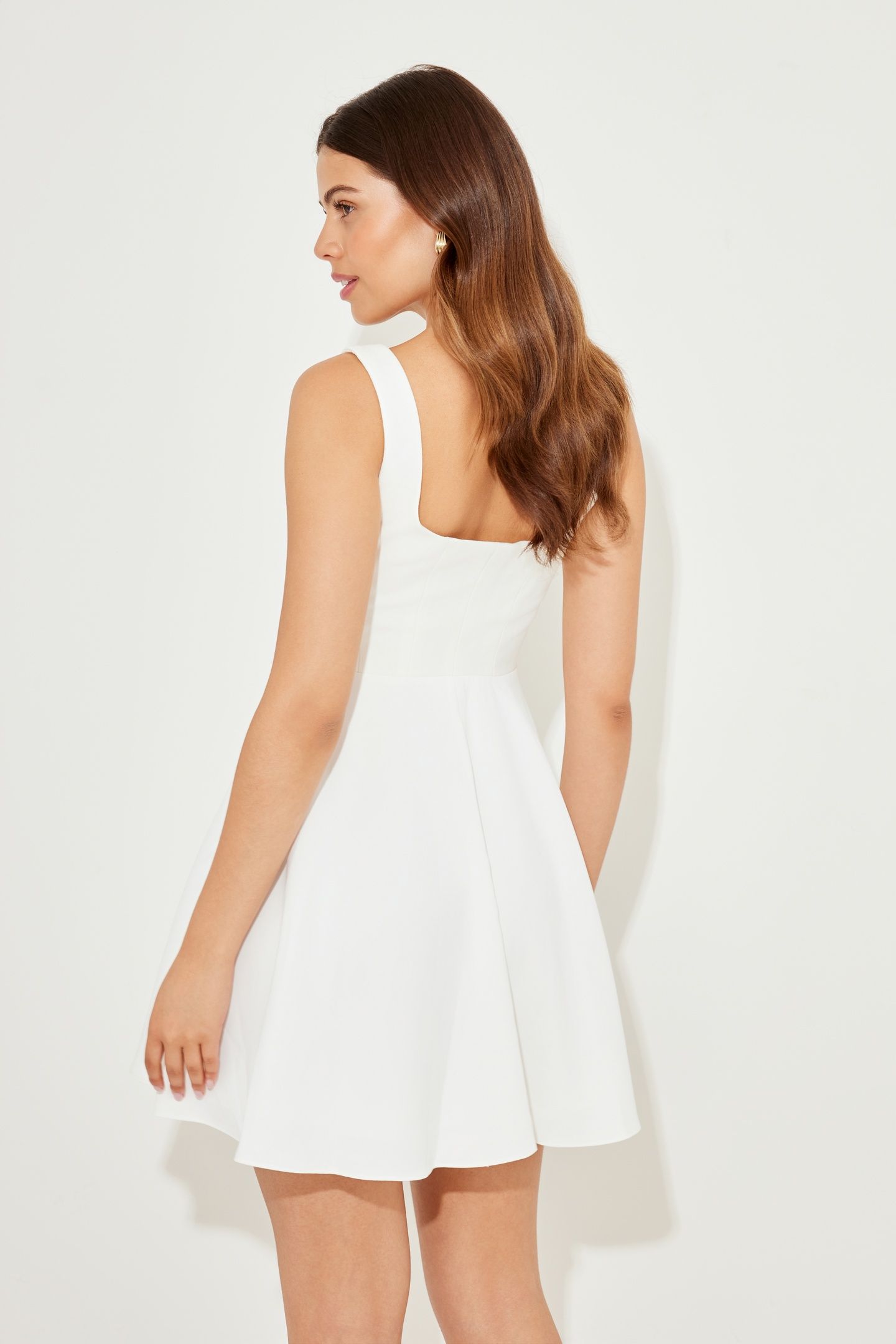 SQUARE NECK MINI DRESS WHITE 2