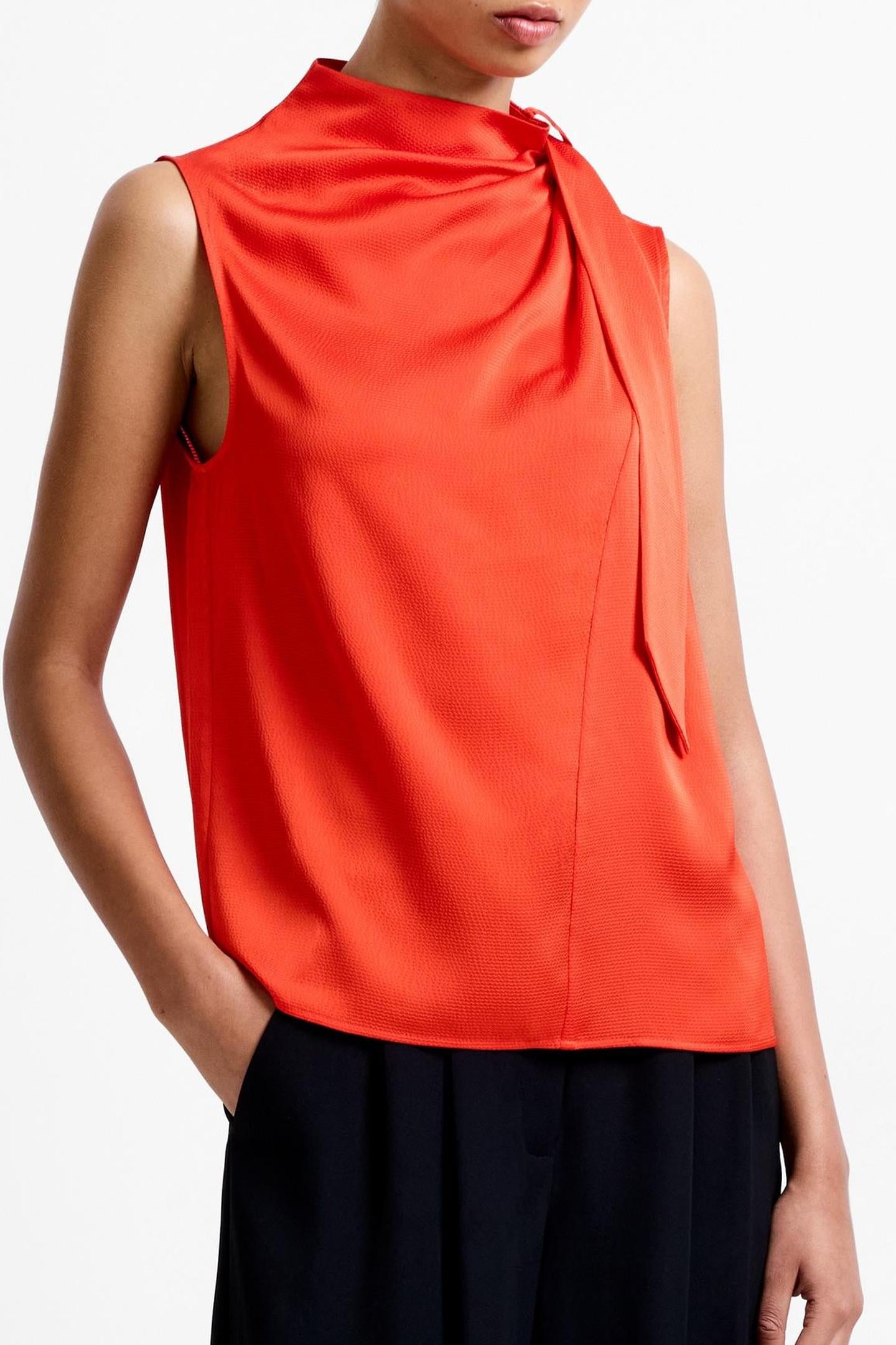ELIZA SATIN TOP FLAME ORANGE 2
