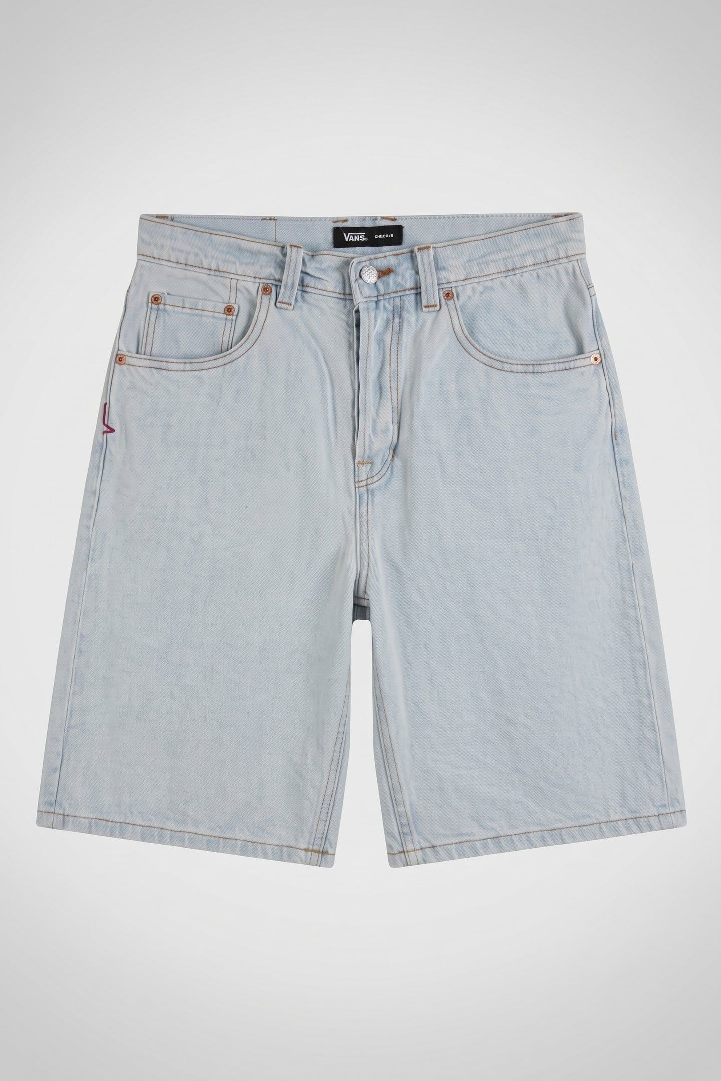 CHECK-5 BAGGY DENIM SHORTS BLUE 3