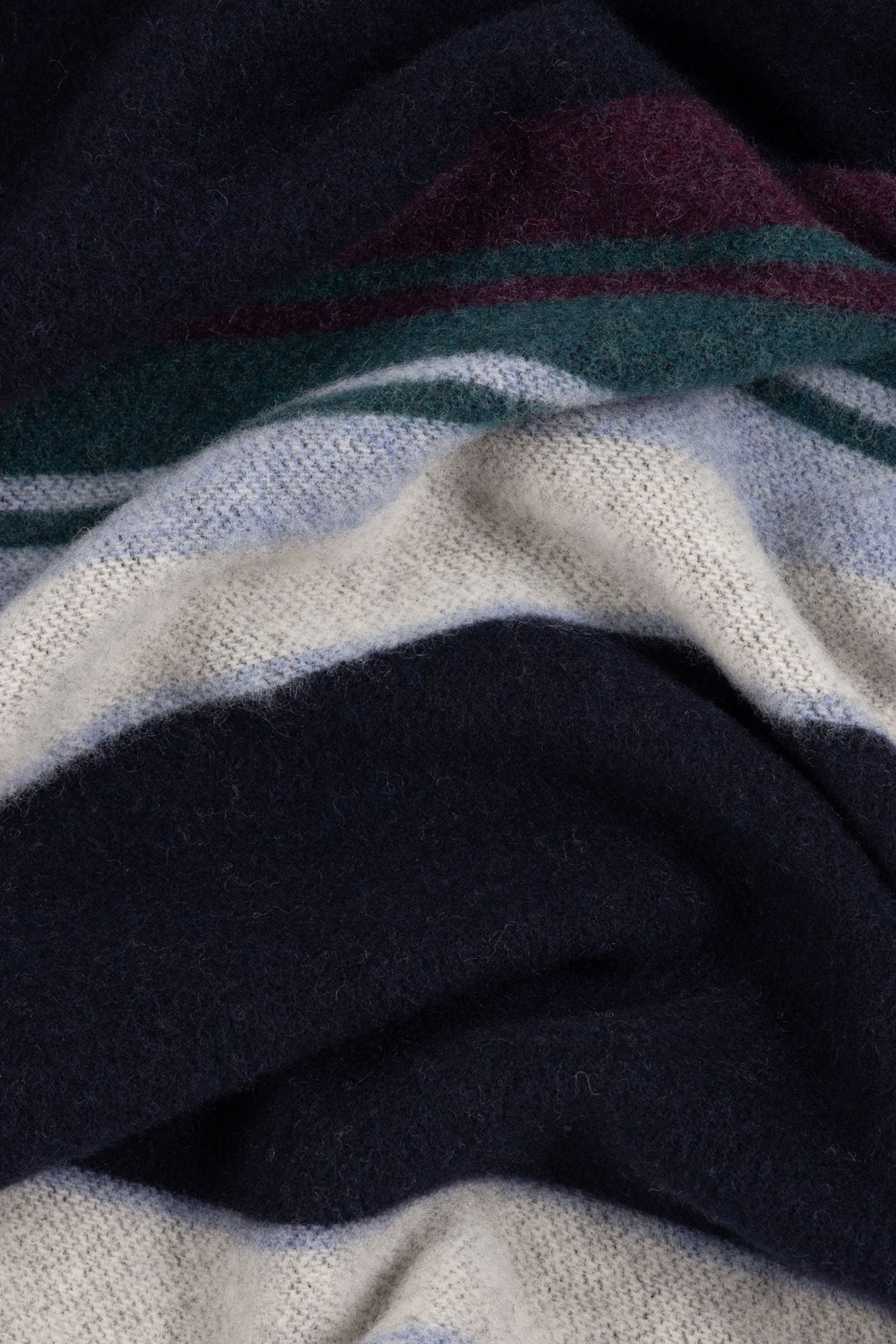 MEN SCARF PS ORGNC STRP NAVY 4