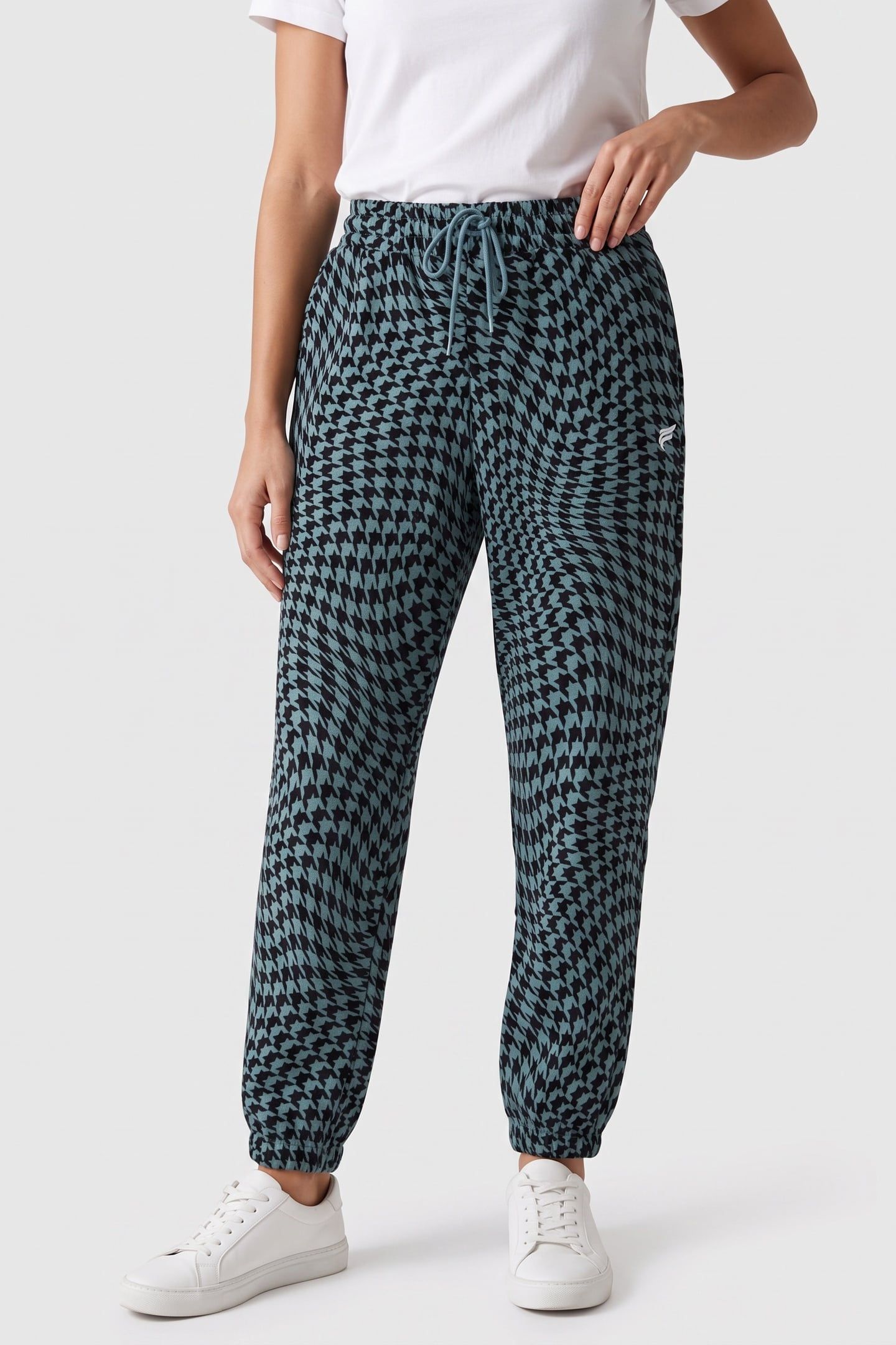 FOREVER FLEECE GO-TO SWEATPANTS WARPED HOUNDSTOOTH/ARCTIC WA 1