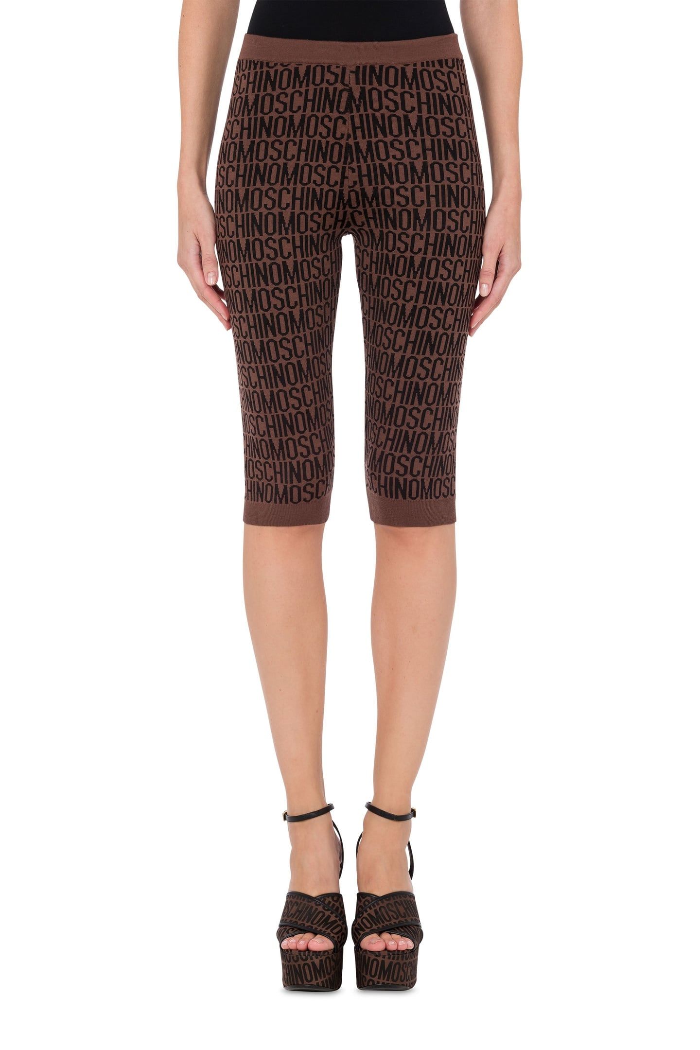 ALLOVER LOGO WOOL LEGGINGS BROWN 1