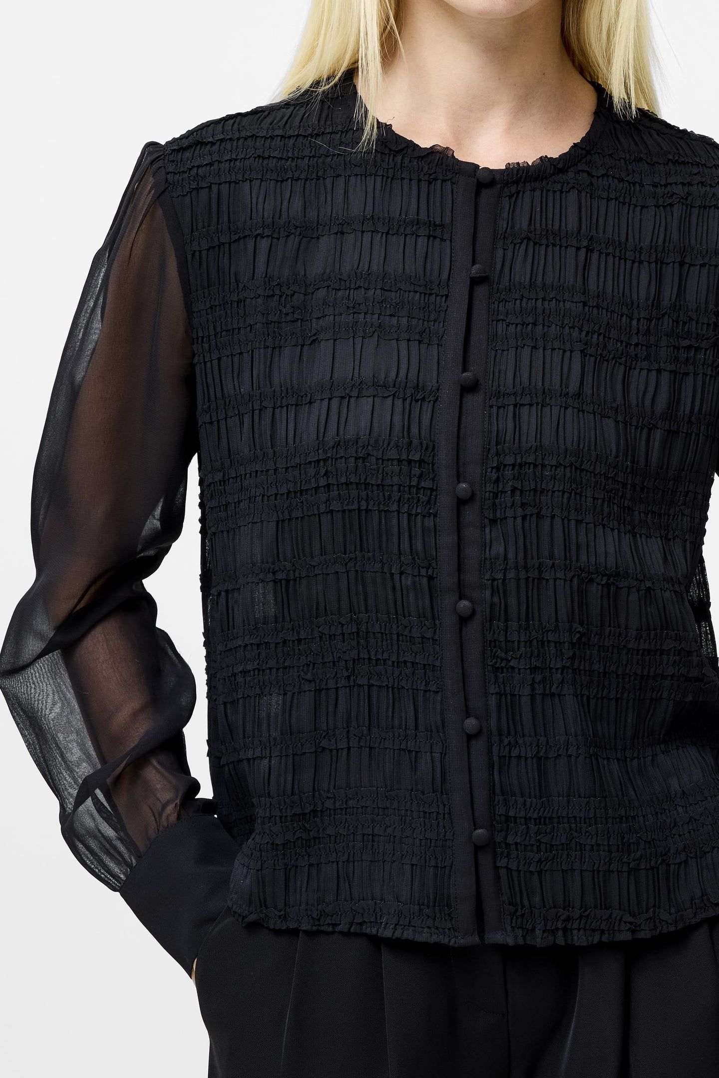 CANARY PLEATED SHIRT BLACK BLACK 3