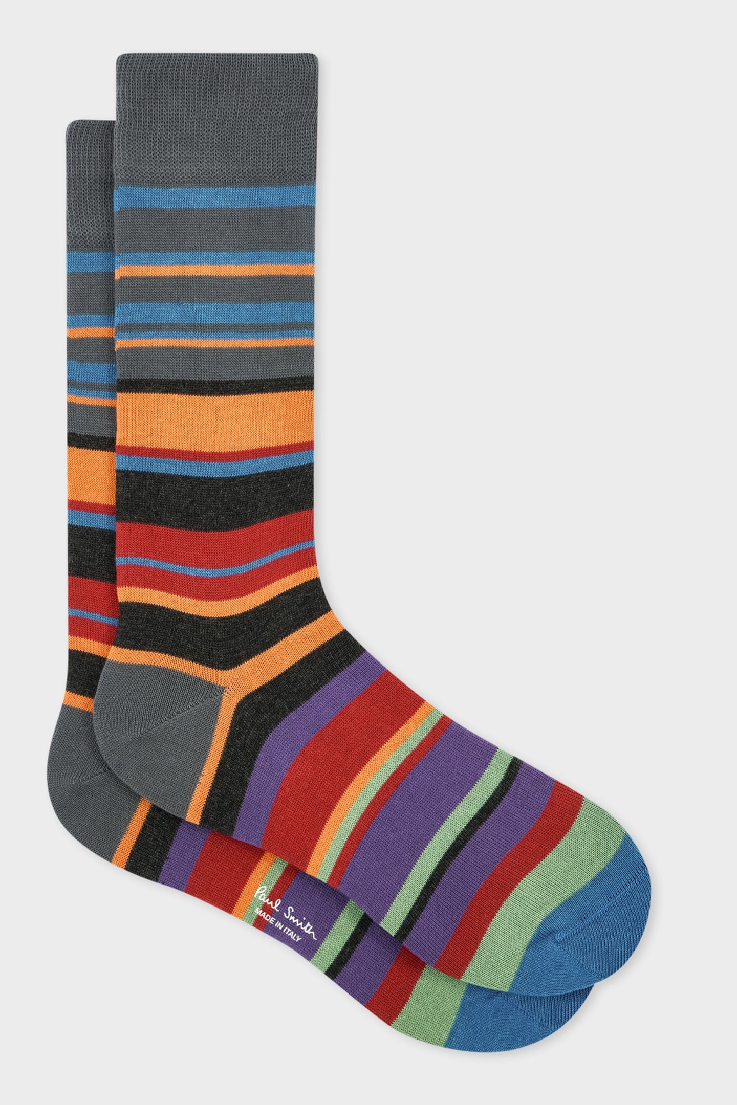 MEN SOCK GABE STRIPE AW24 SLATE 2