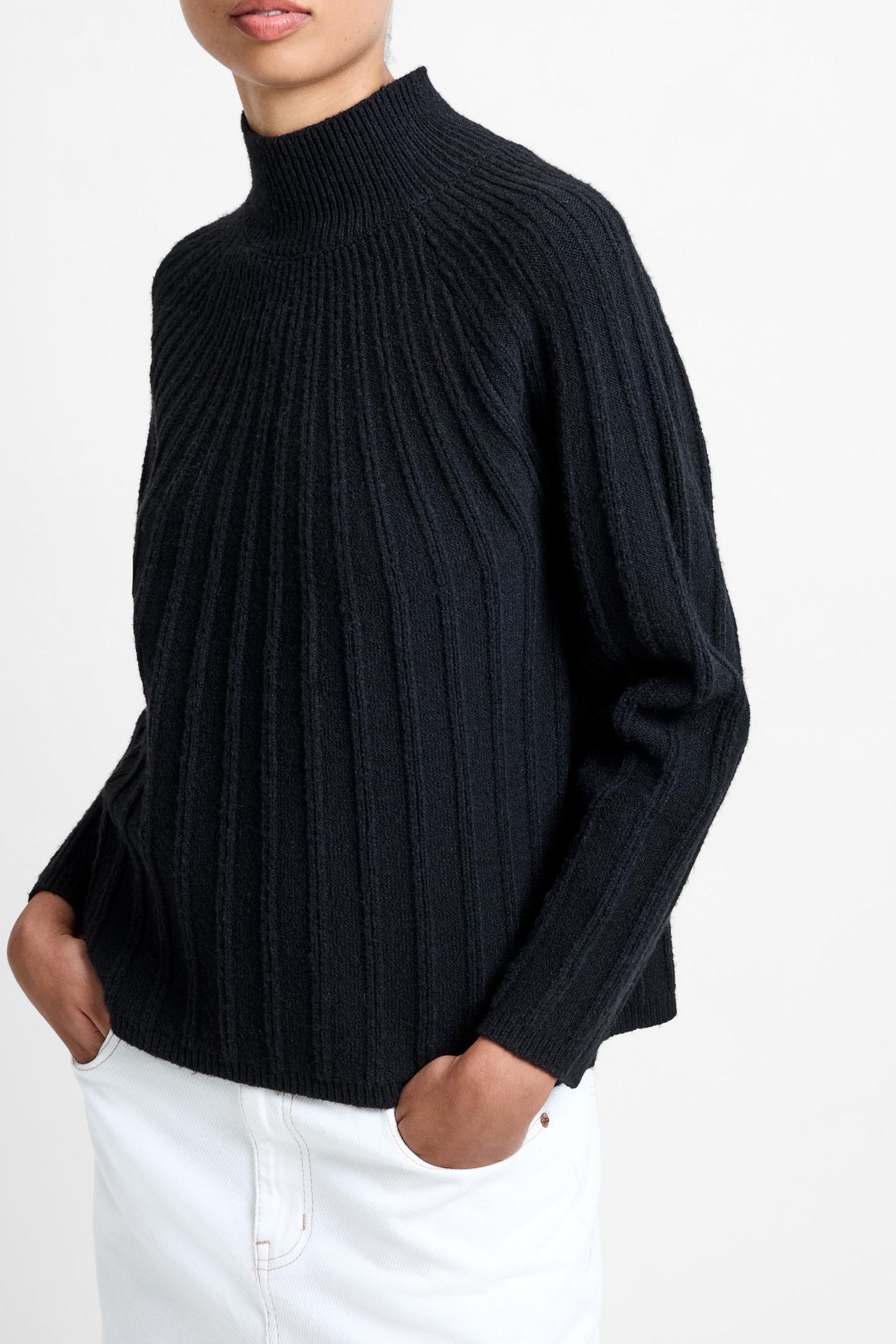 KEZIA RECYCLED MOCK RIB JUMPER BLACK 3