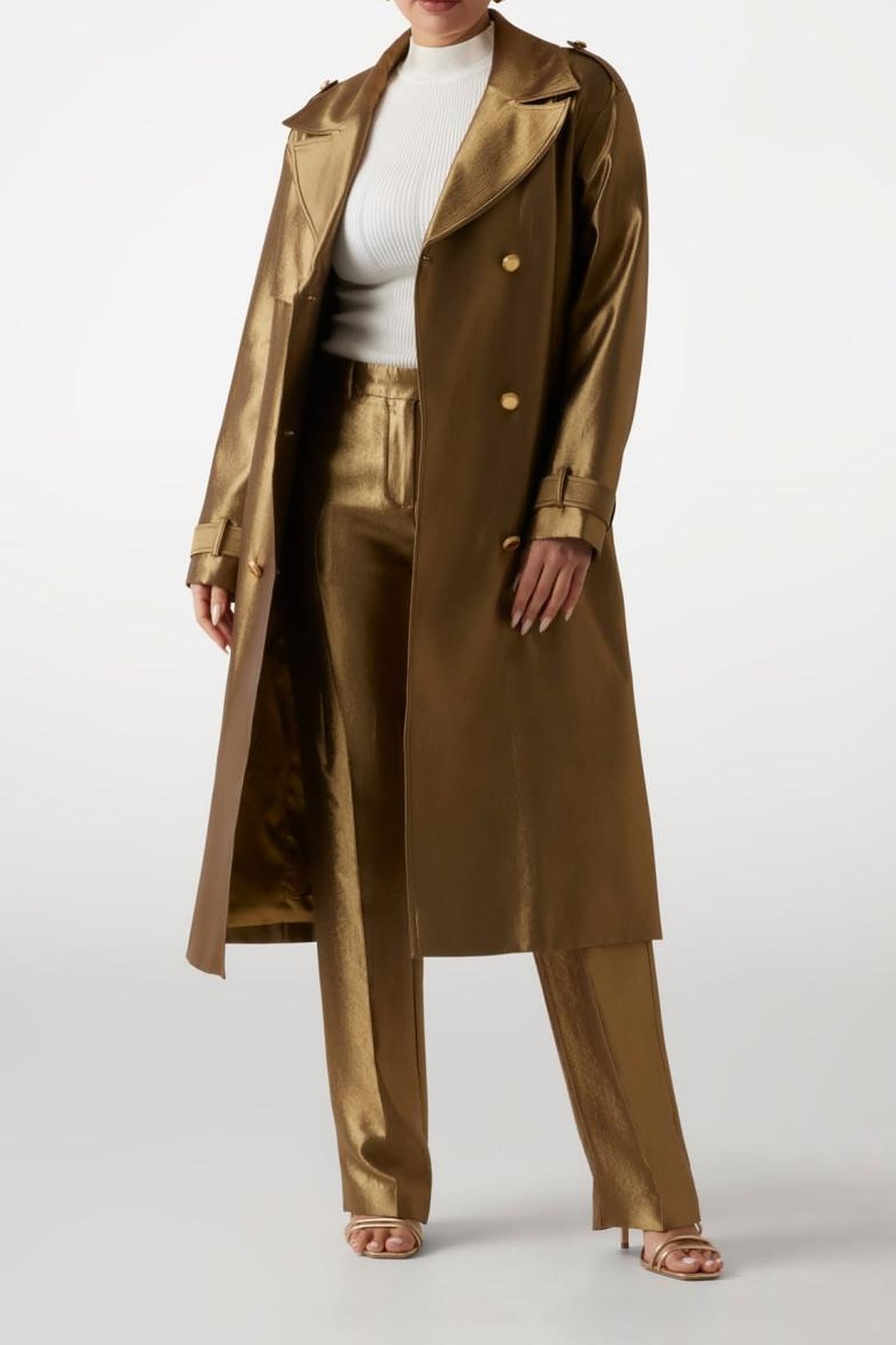 MILLA TRENCH COAT ANTIQUE GOLD MULTI 1