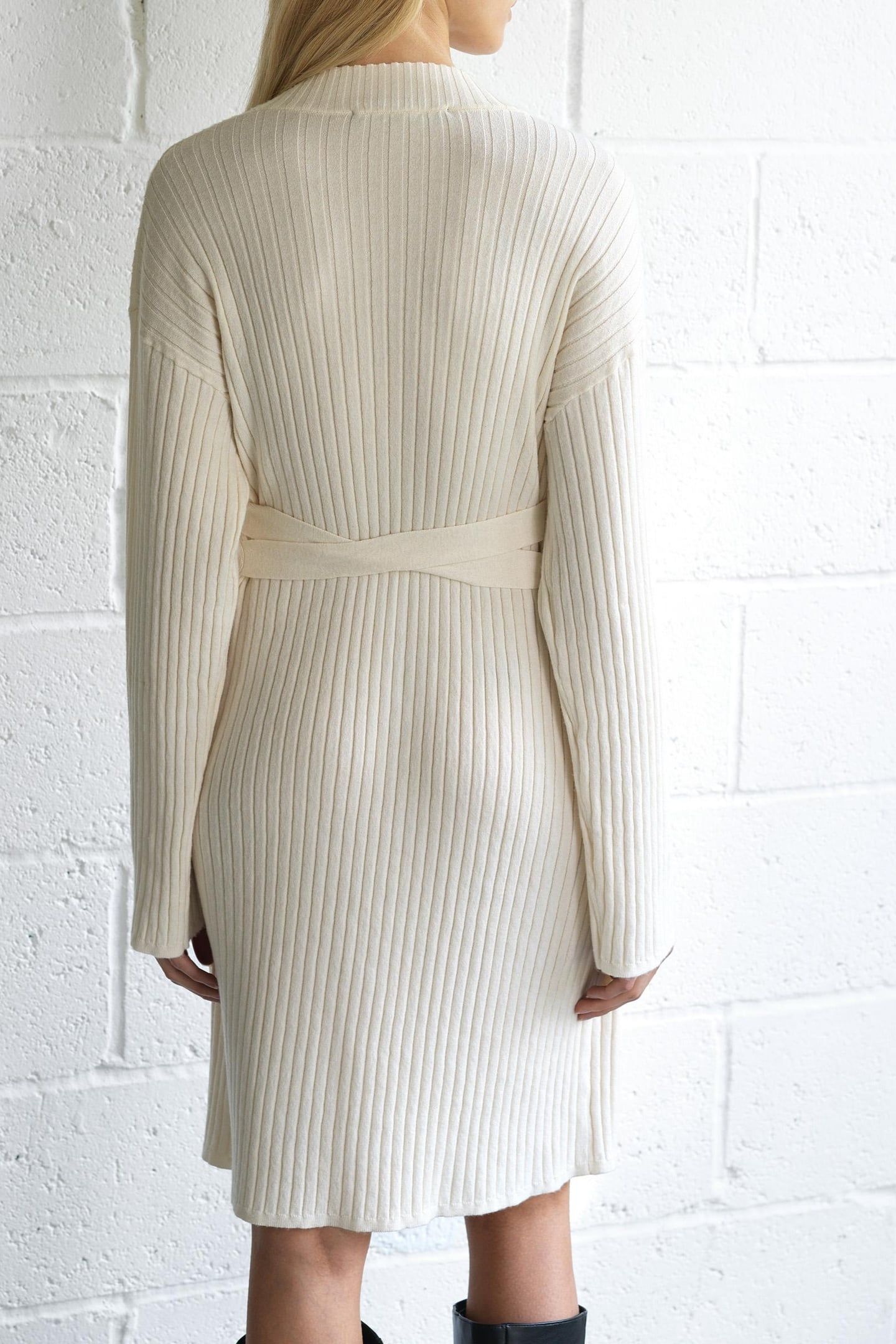 CAMMI KNIT LS DRESS PORCELAIN CREAM 3