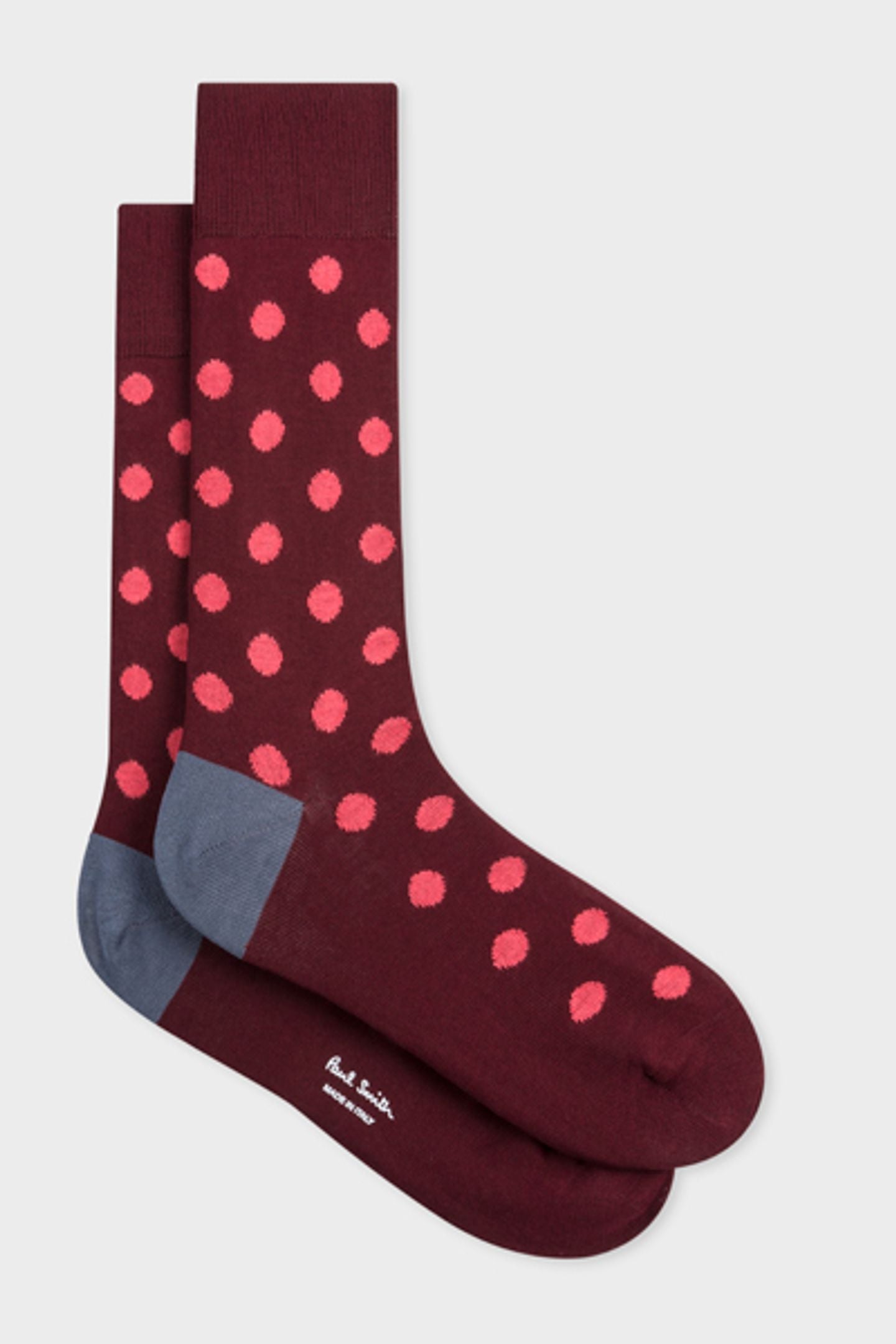 MEN SOCK BRIGHT SPOT BURGUNDY/ BORDE 2