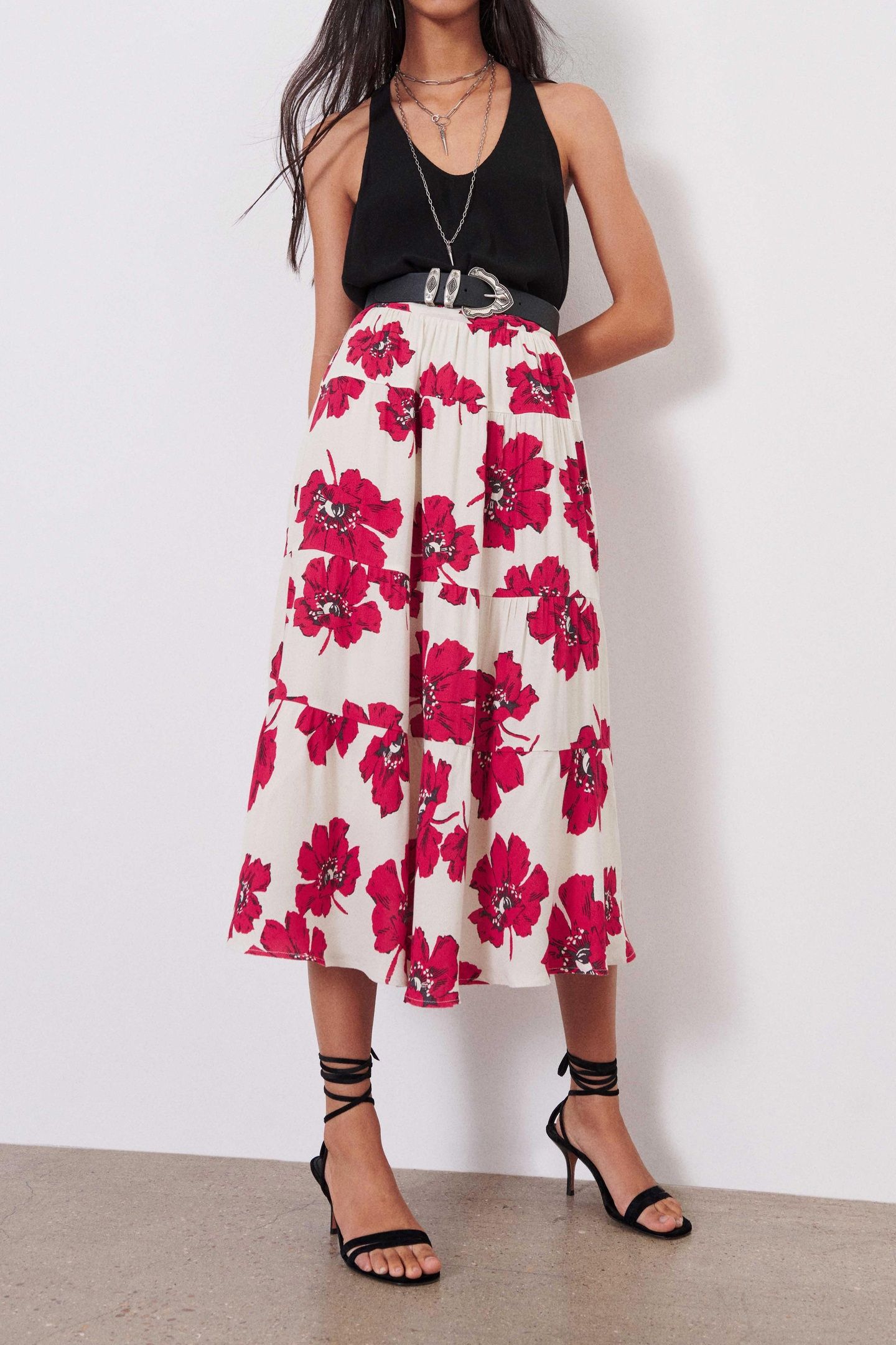 MID-LENGTH SKIRT ROUGE 1
